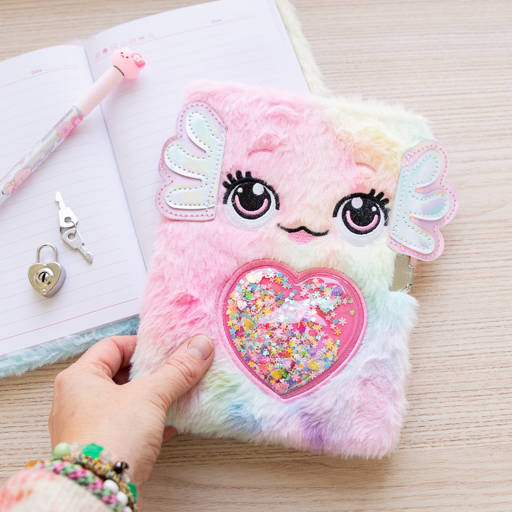 Journal Intime A5 Couverture Peluche - Axolotl