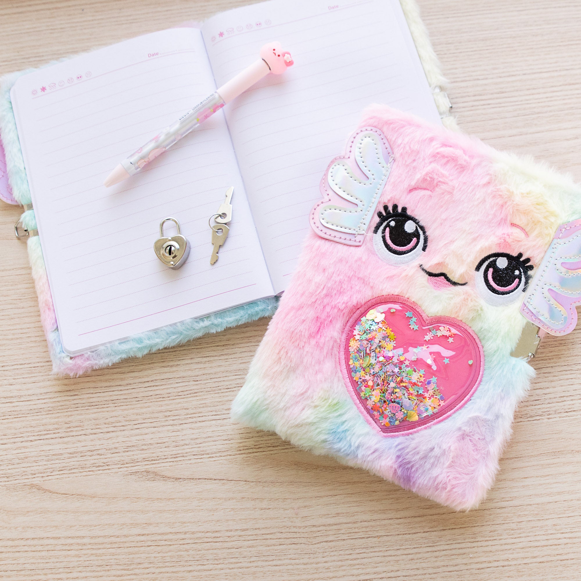 Journal Intime A5 Couverture Peluche - Axolotl