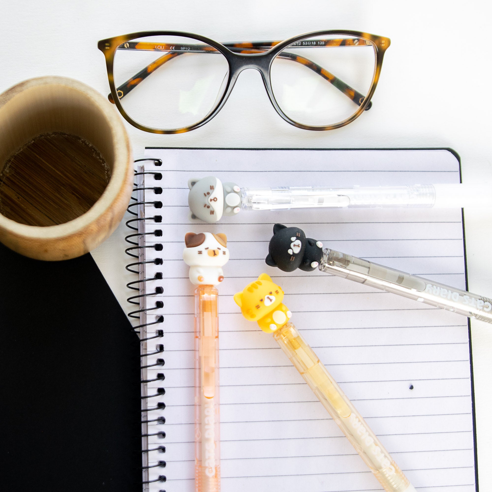 Stylo Gel Effaçable Kawaii - Chat Espiègle