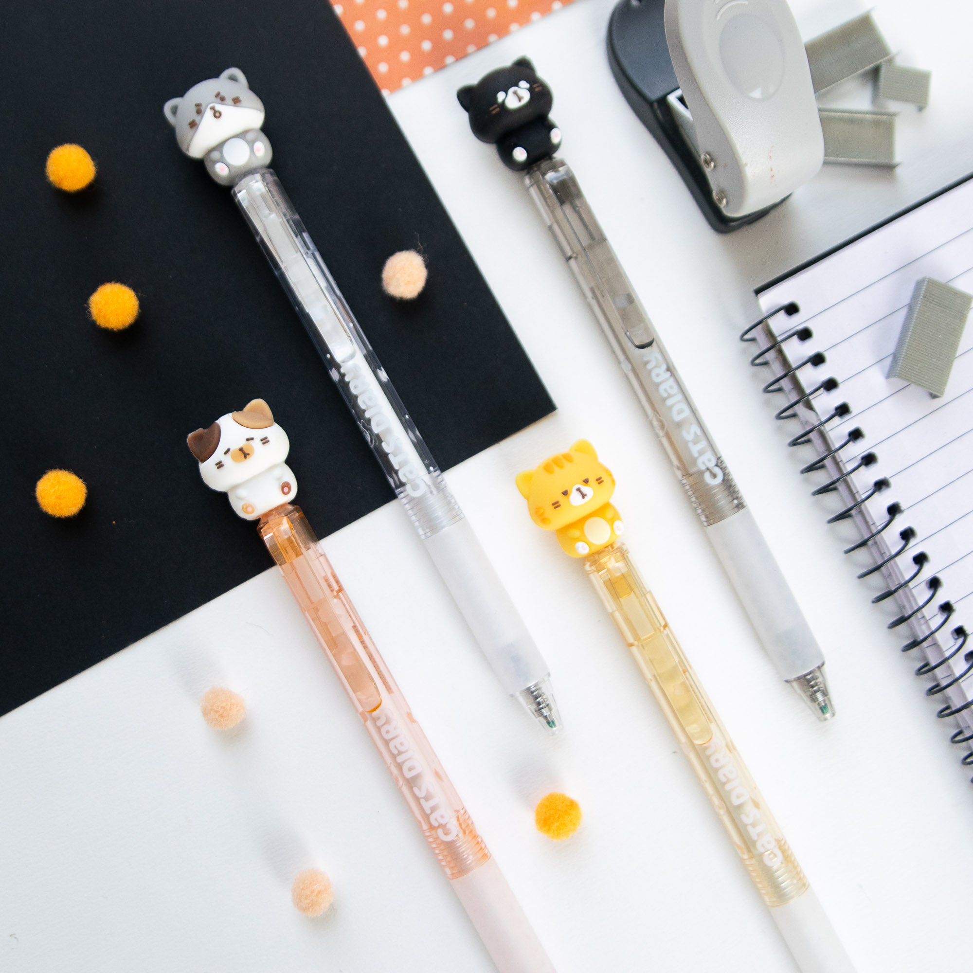 Stylo Gel Effaçable Kawaii - Chat Espiègle