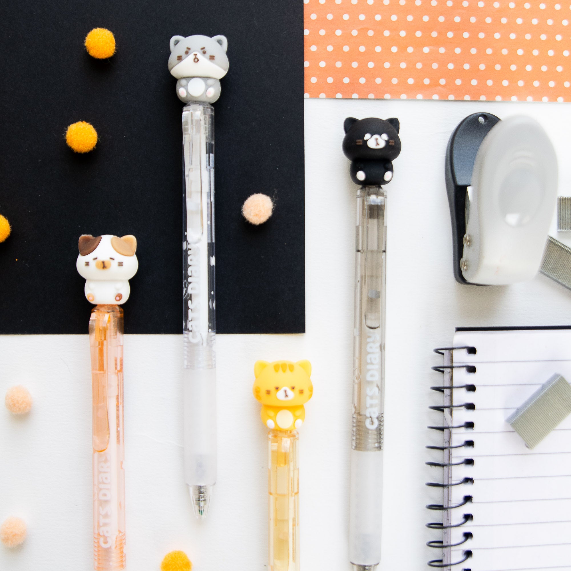 Stylo Gel Effaçable Kawaii - Chat Espiègle