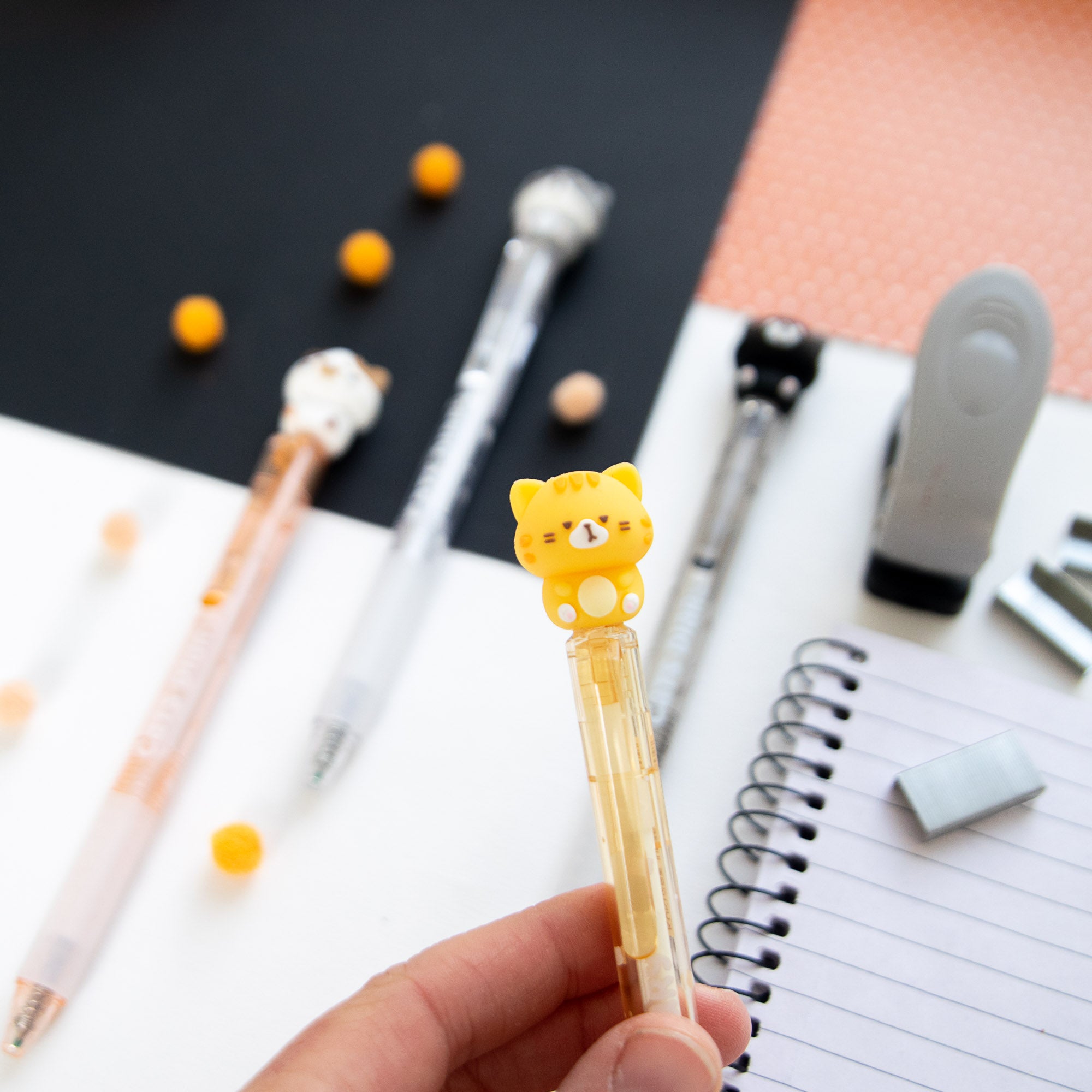 Stylo Gel Effaçable Kawaii - Chat Espiègle