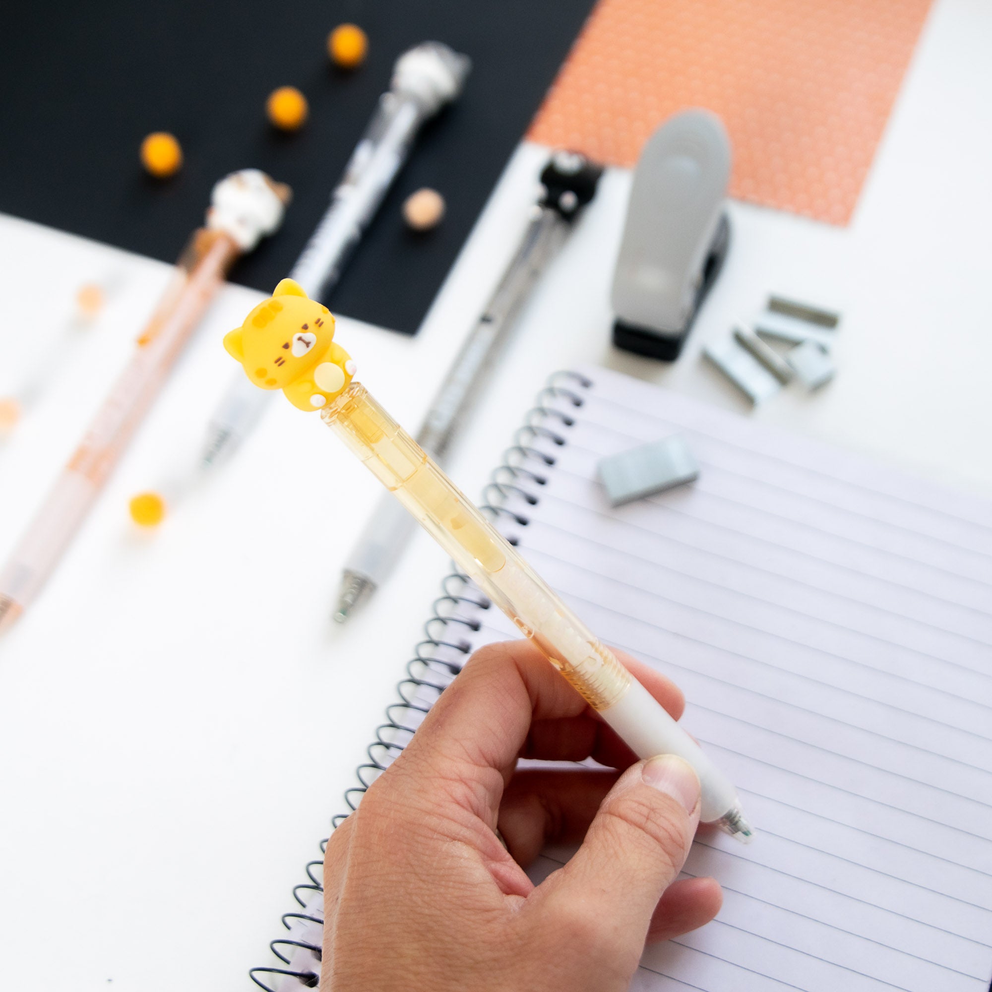 Stylo Gel Effaçable Kawaii - Chat Espiègle