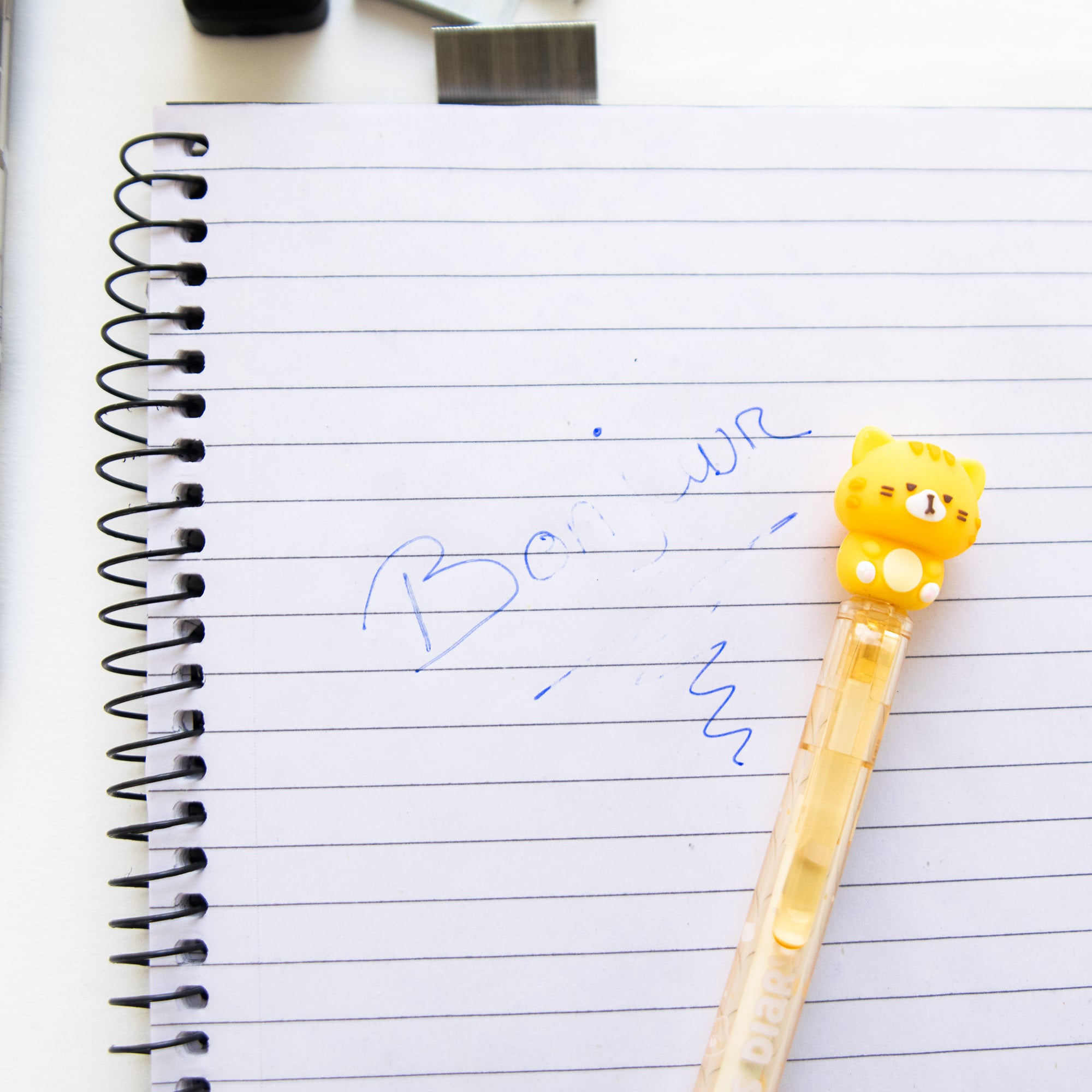 Stylo Gel Effaçable Kawaii - Chat Espiègle