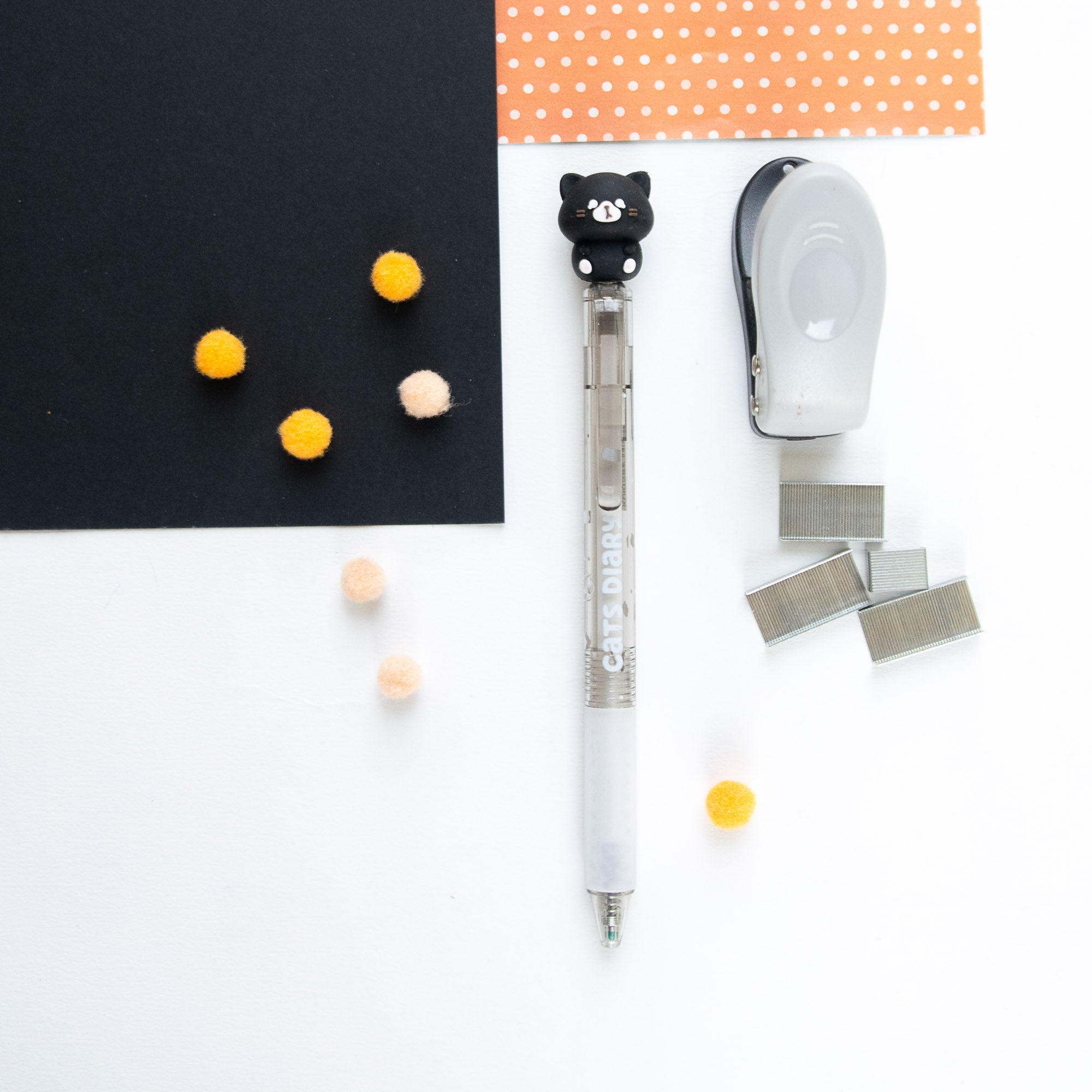 Stylo Gel Effaçable Kawaii - Chat Espiègle