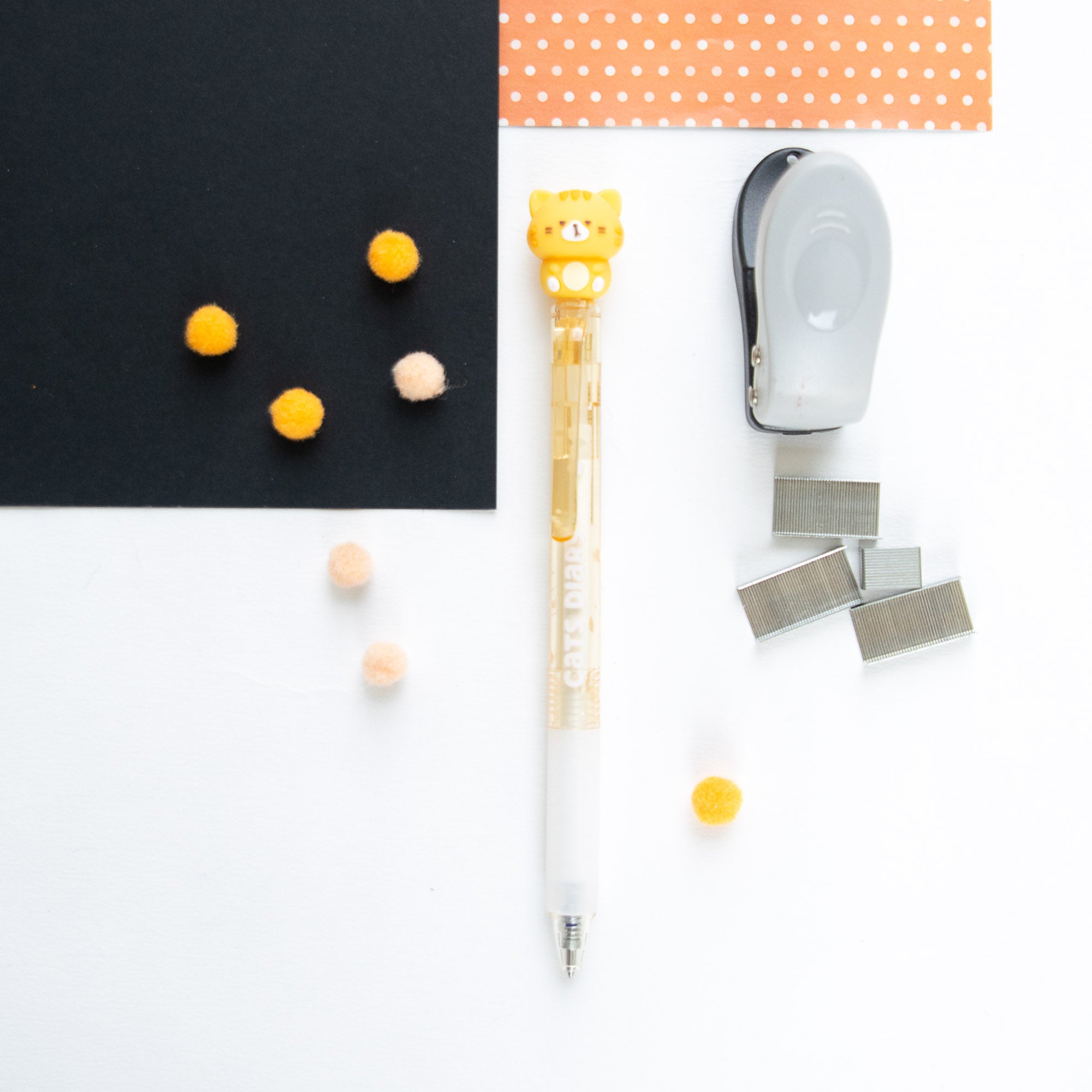 Stylo Gel Effaçable Kawaii - Chat Espiègle