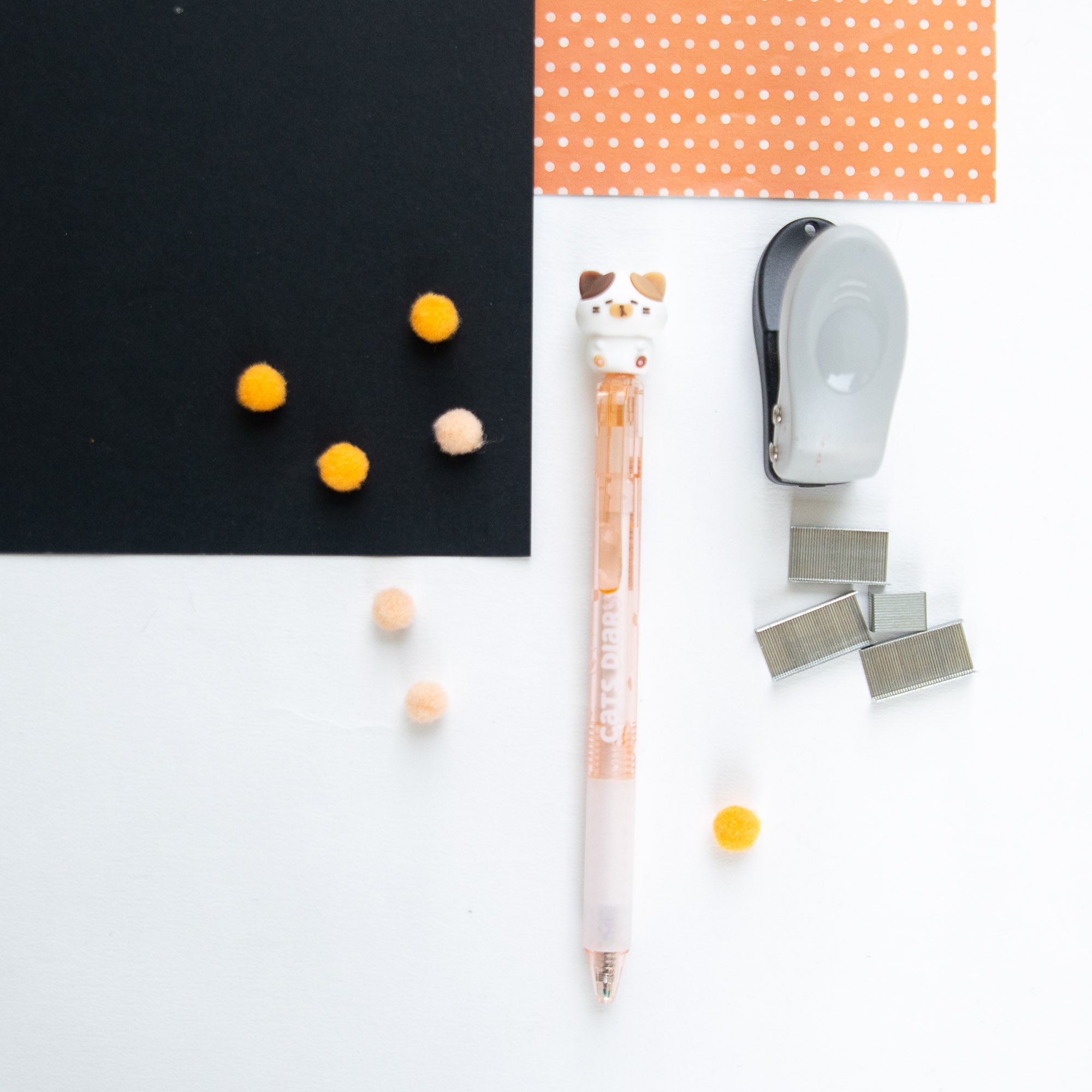 Stylo Gel Effaçable Kawaii - Chat Espiègle