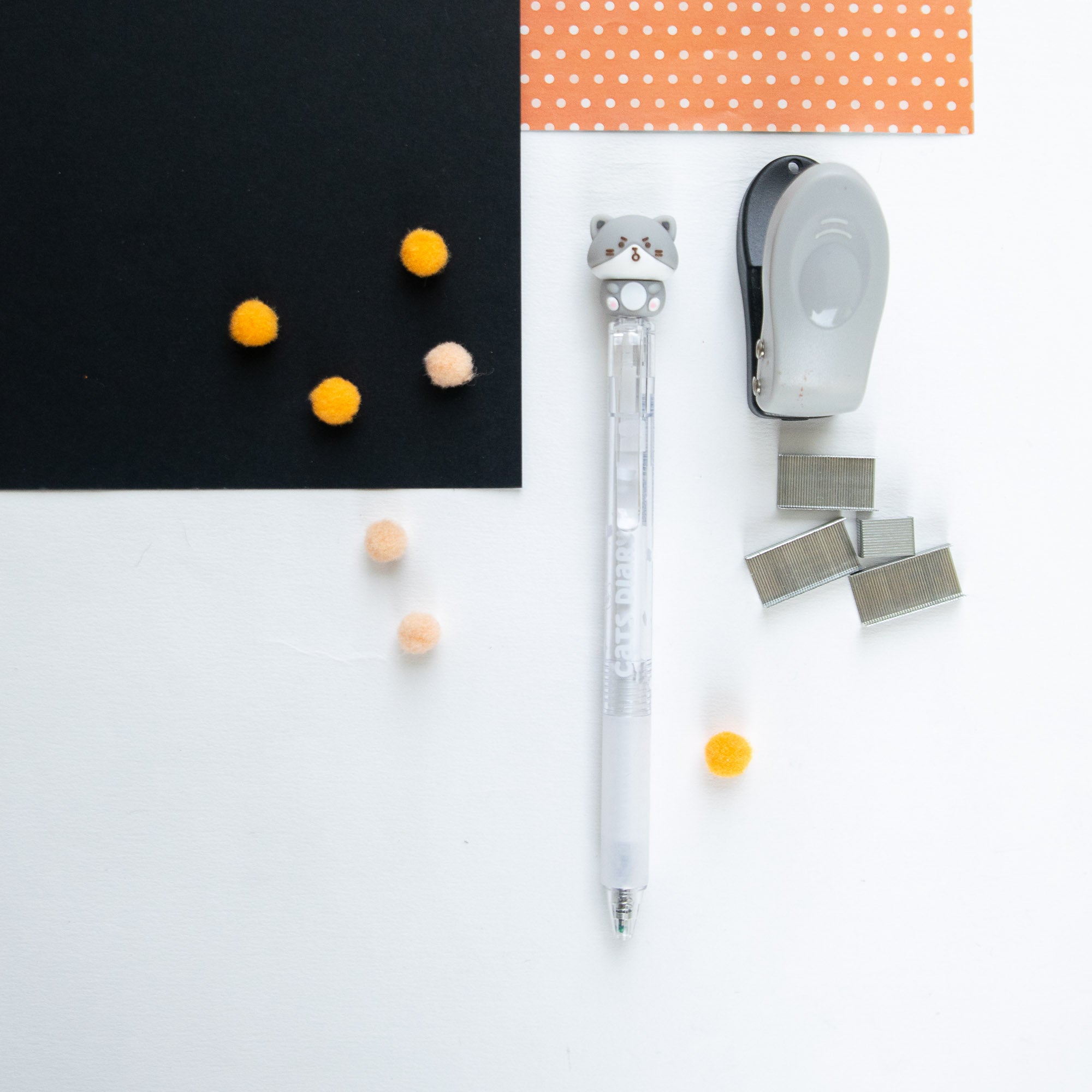 Stylo Gel Effaçable Kawaii - Chat Espiègle