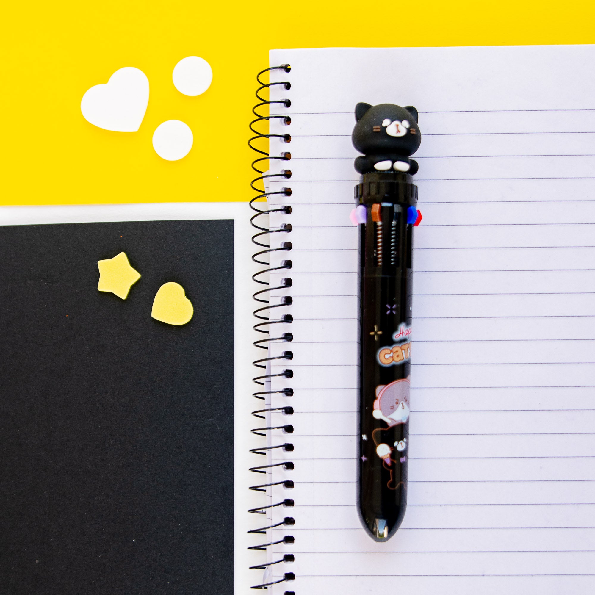 Stylo Kawaii 10 couleurs - Chat