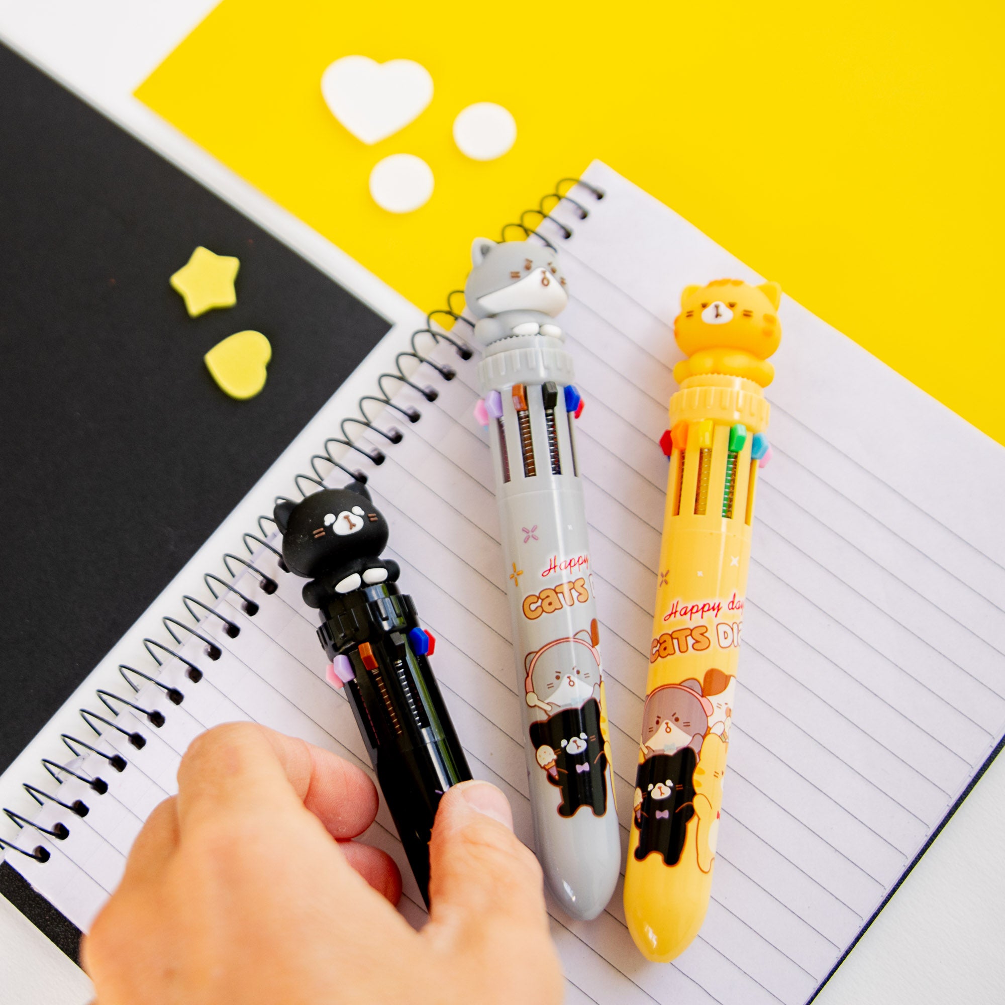 Stylo Kawaii 10 couleurs - Chat