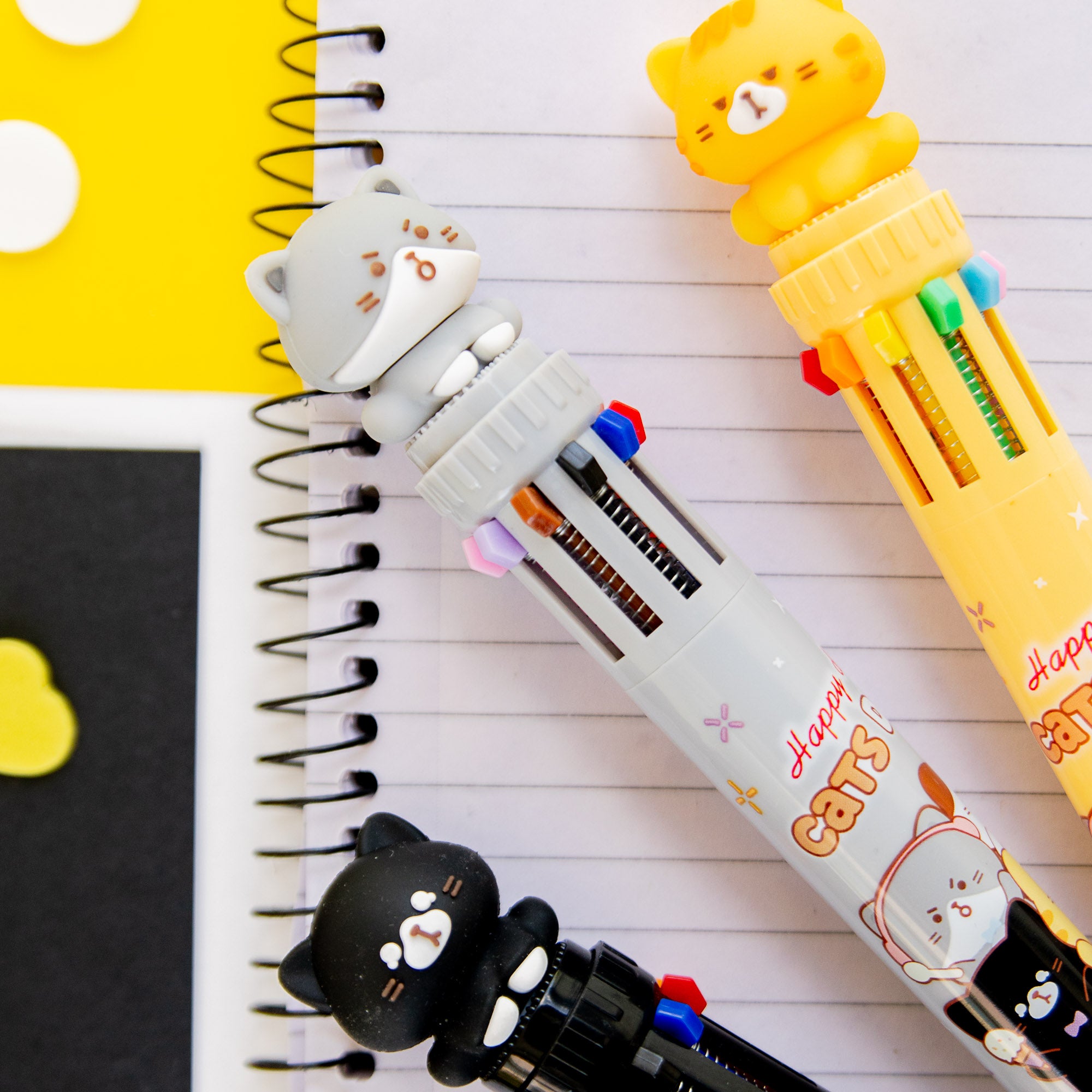 Stylo Kawaii 10 couleurs - Chat