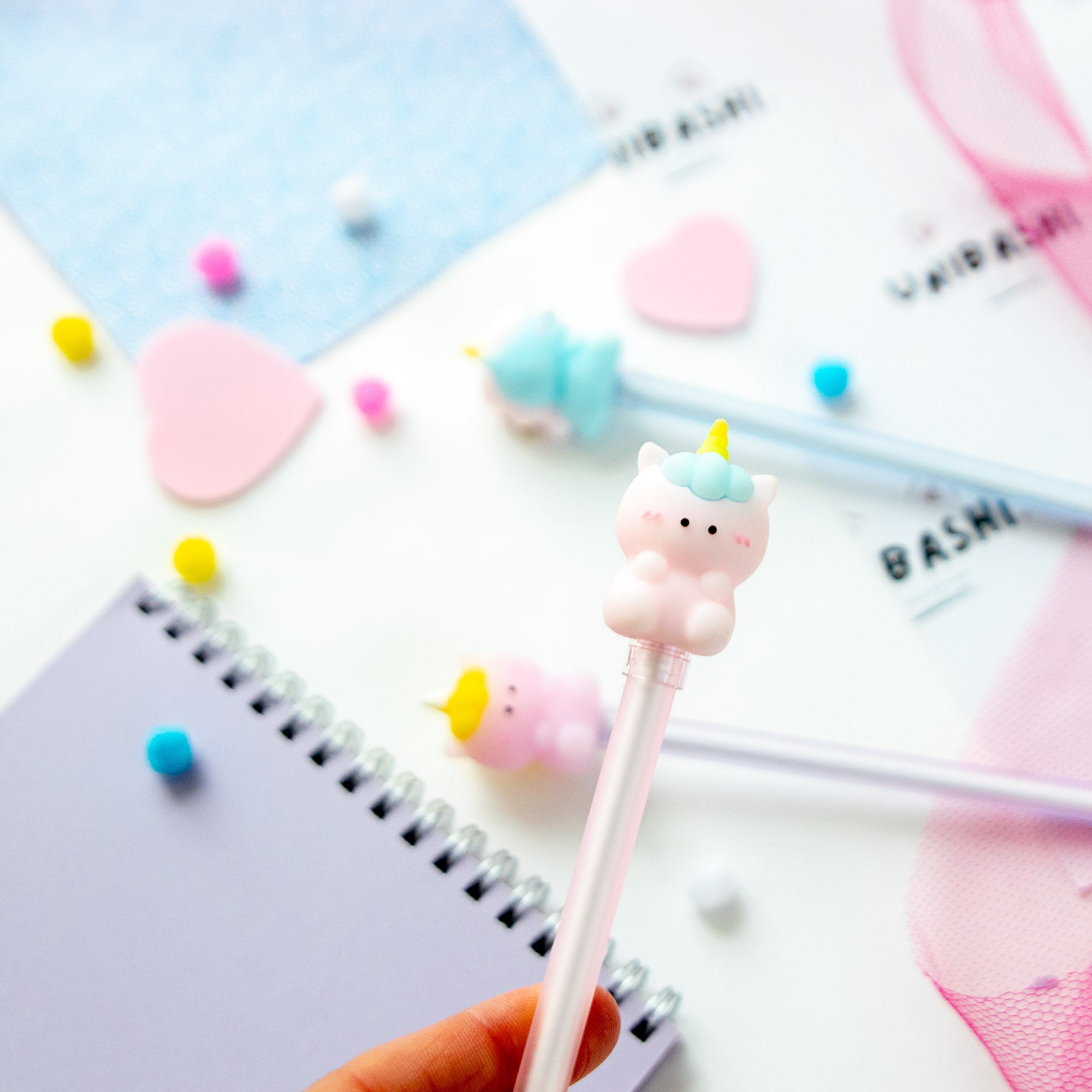 Stylo Gel Kawaii - Embout 3D Licorne
