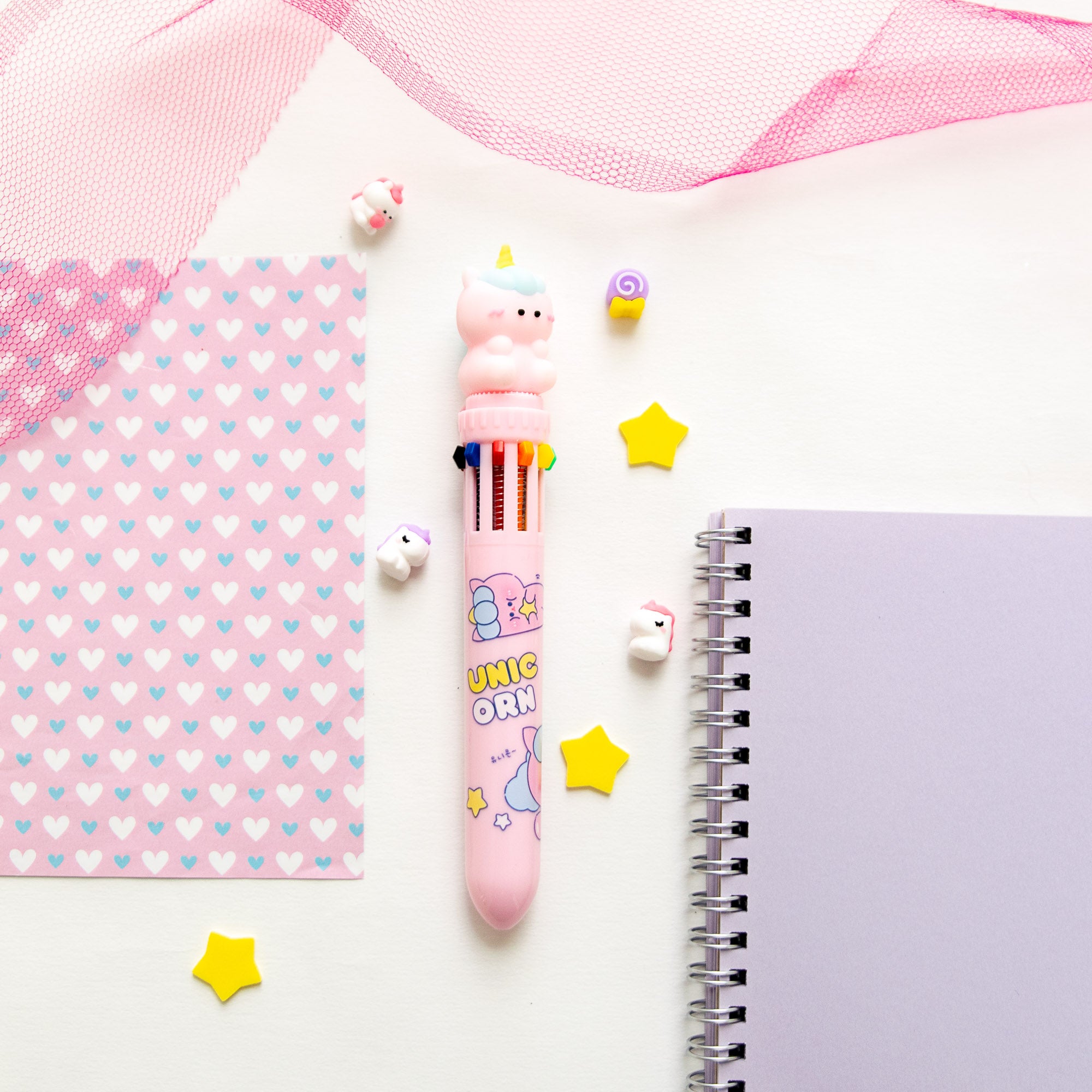 Stylo Kawaii 10 couleurs - Licorne