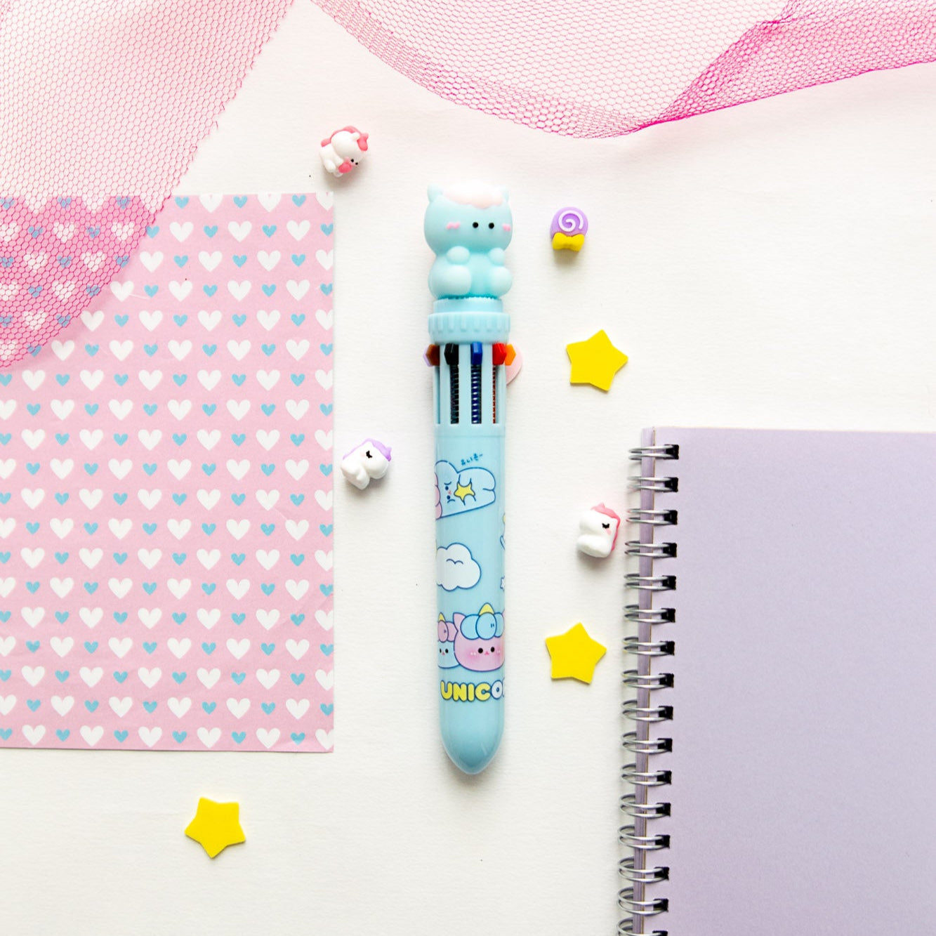 Stylo Kawaii 10 couleurs - Licorne