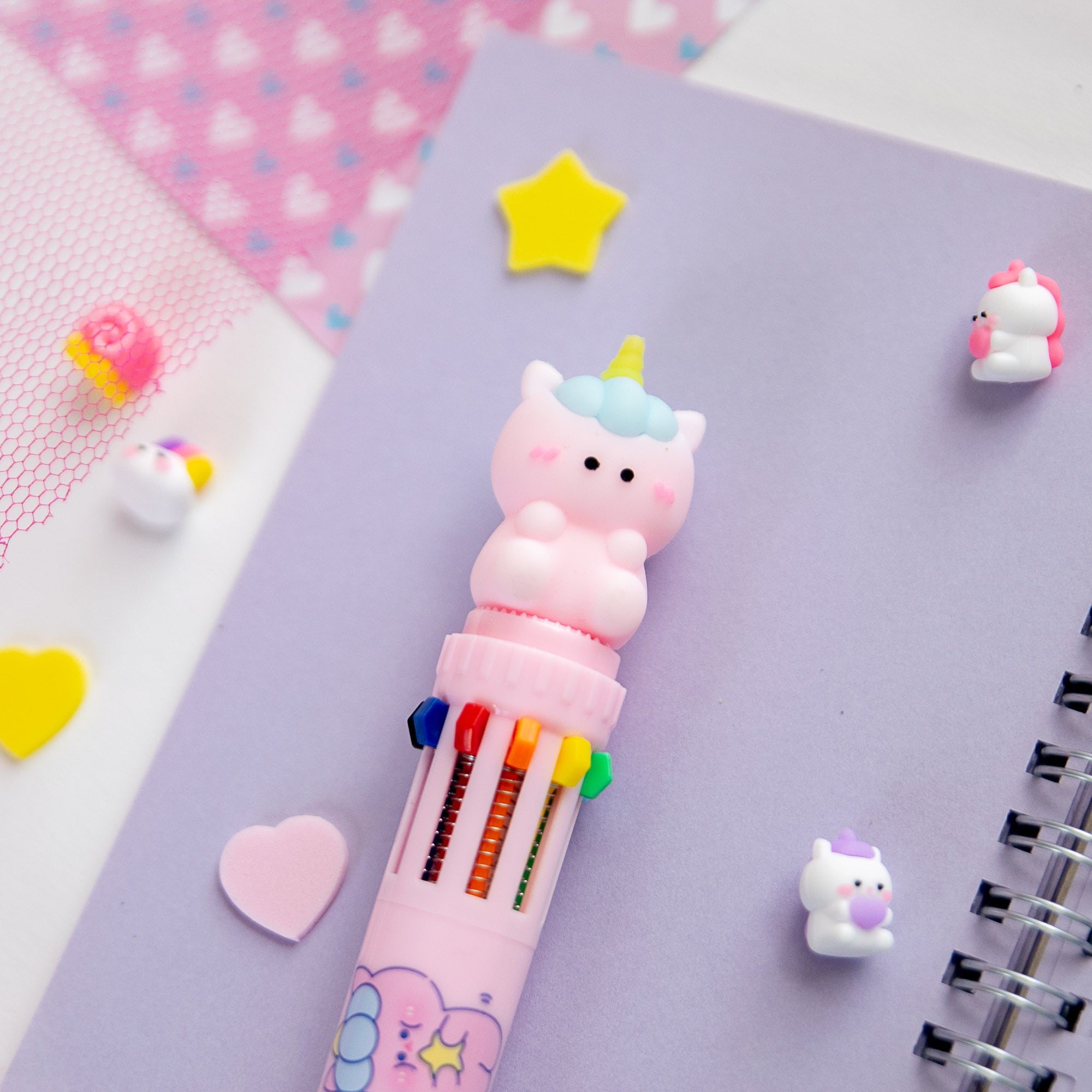 Stylo Kawaii 10 couleurs - Licorne