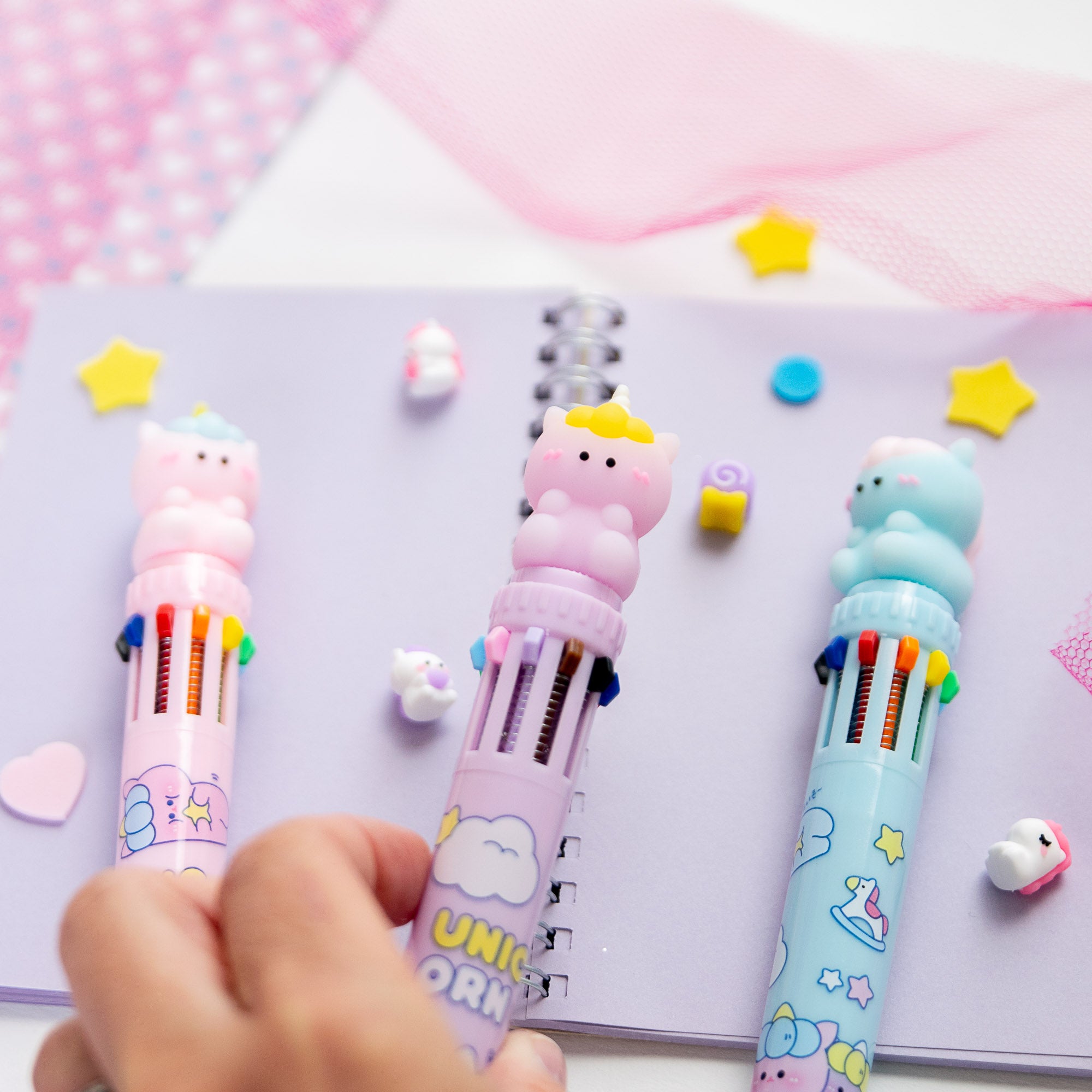 Stylo Kawaii 10 couleurs - Licorne