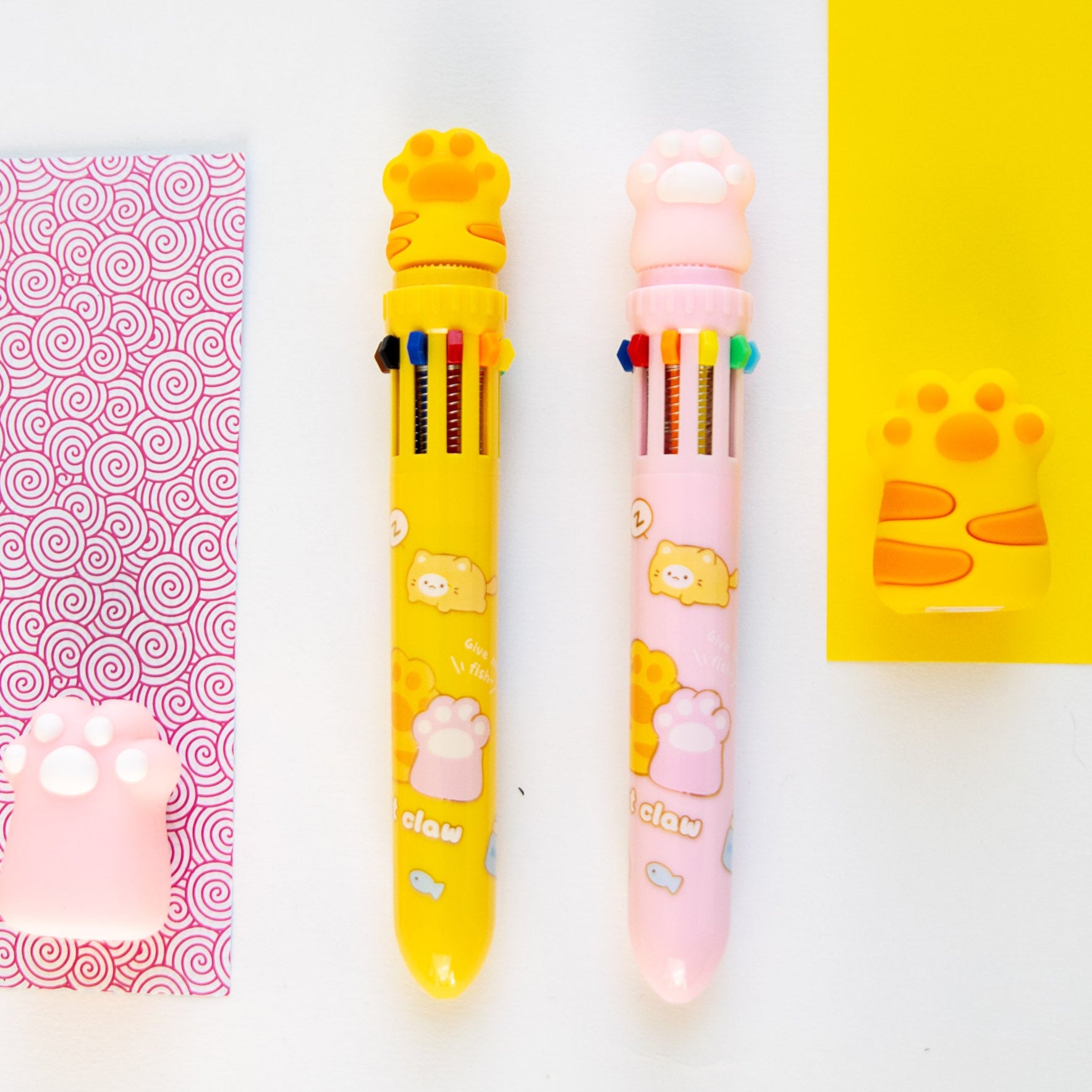Stylo Kawaii 10 couleurs - Pattes de Chat