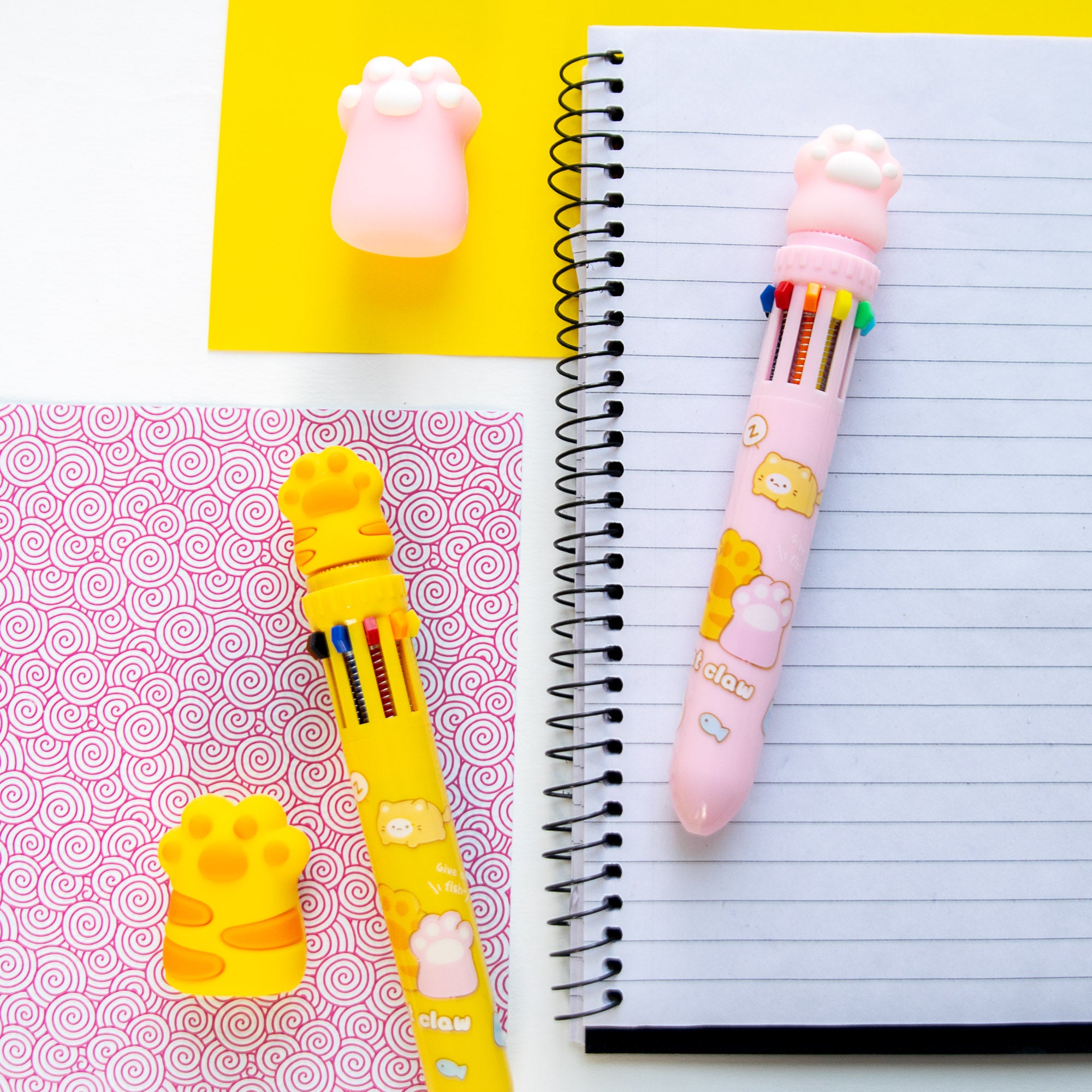 Stylo Kawaii 10 couleurs - Pattes de Chat