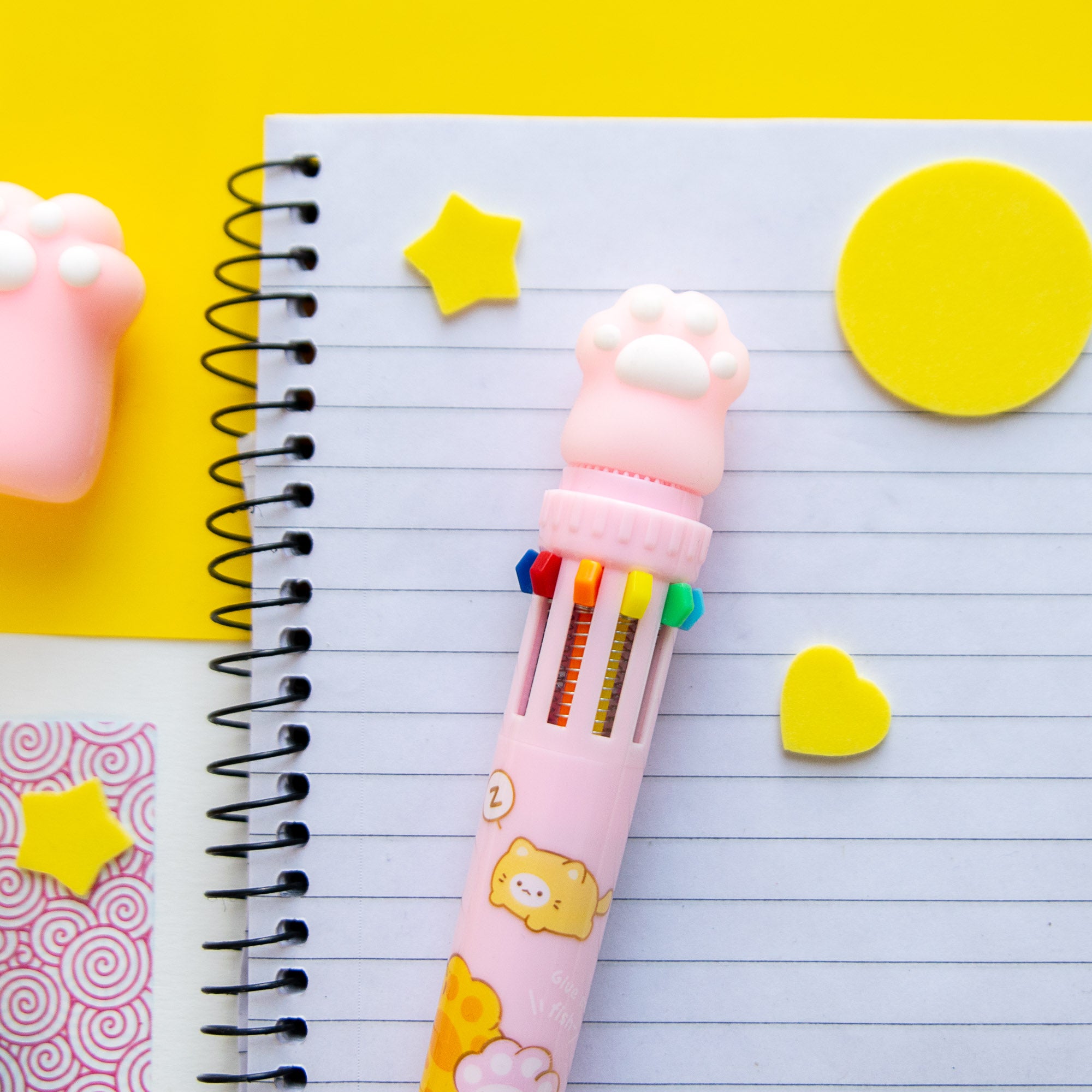 Stylo Kawaii 10 couleurs - Pattes de Chat