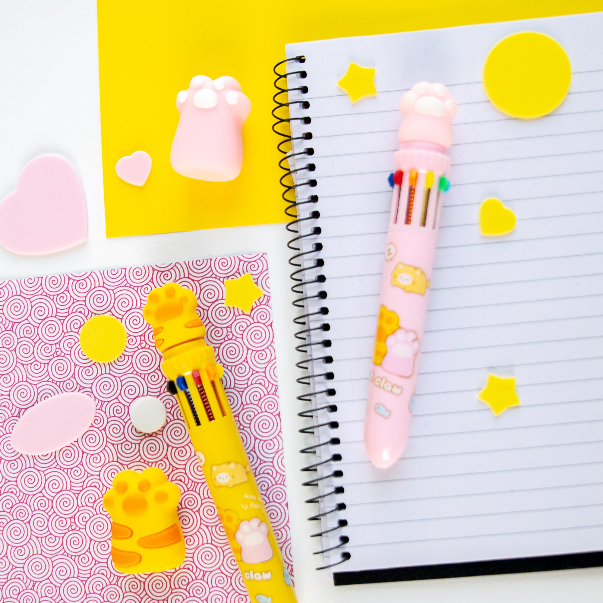 Stylo Kawaii 10 couleurs - Pattes de Chat