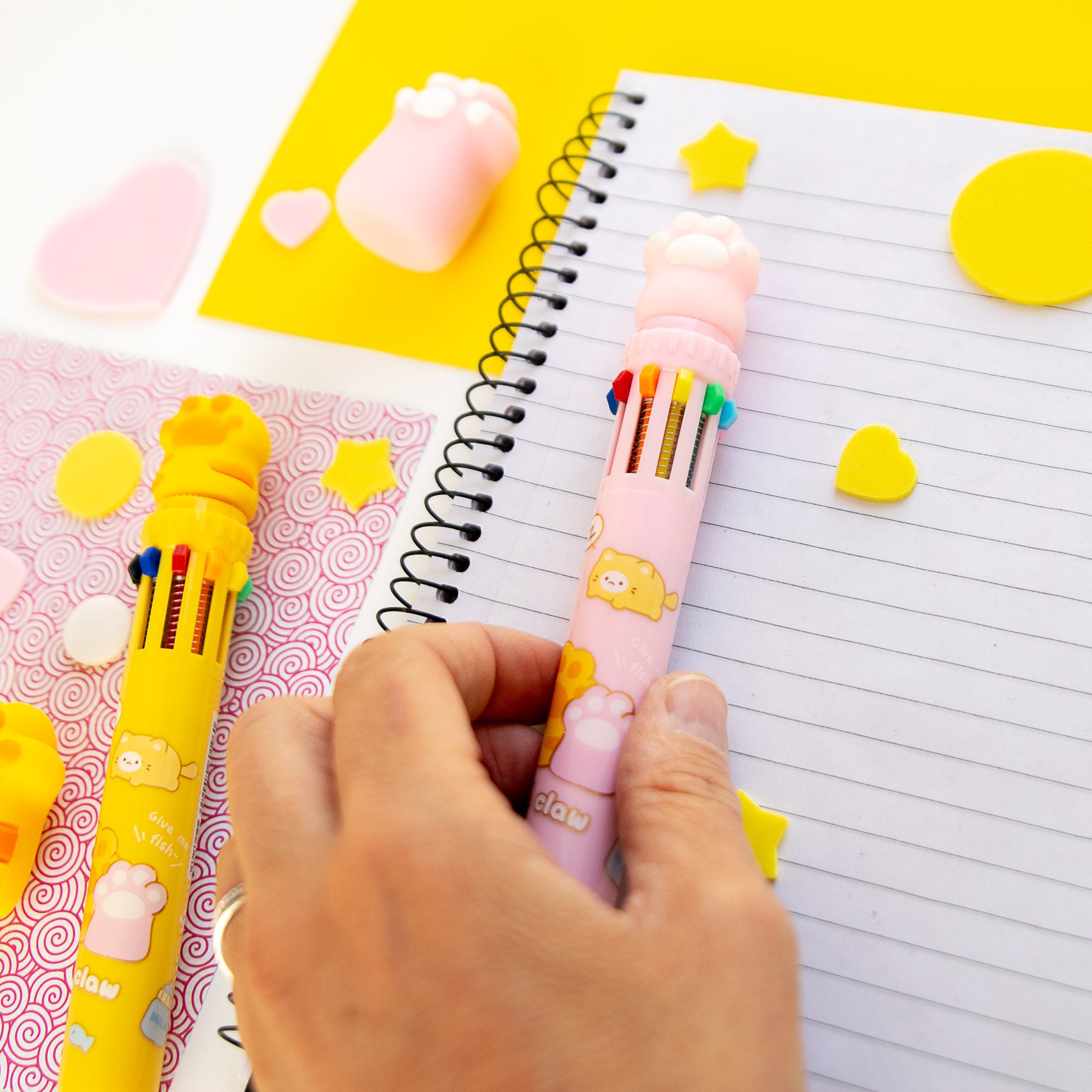 Stylo Kawaii 10 couleurs - Pattes de Chat