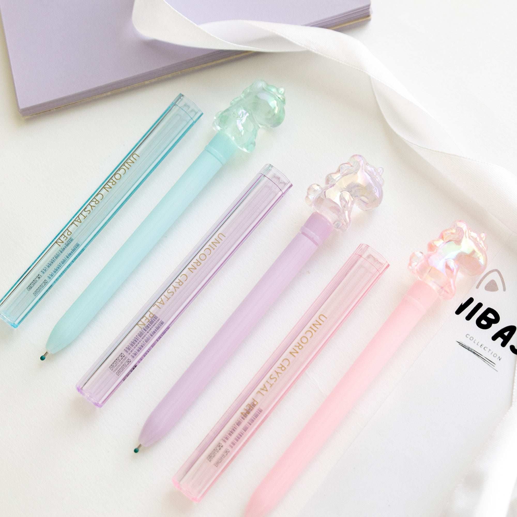 Stylo Kawaii Cristal Glossy Tube - Licorne
