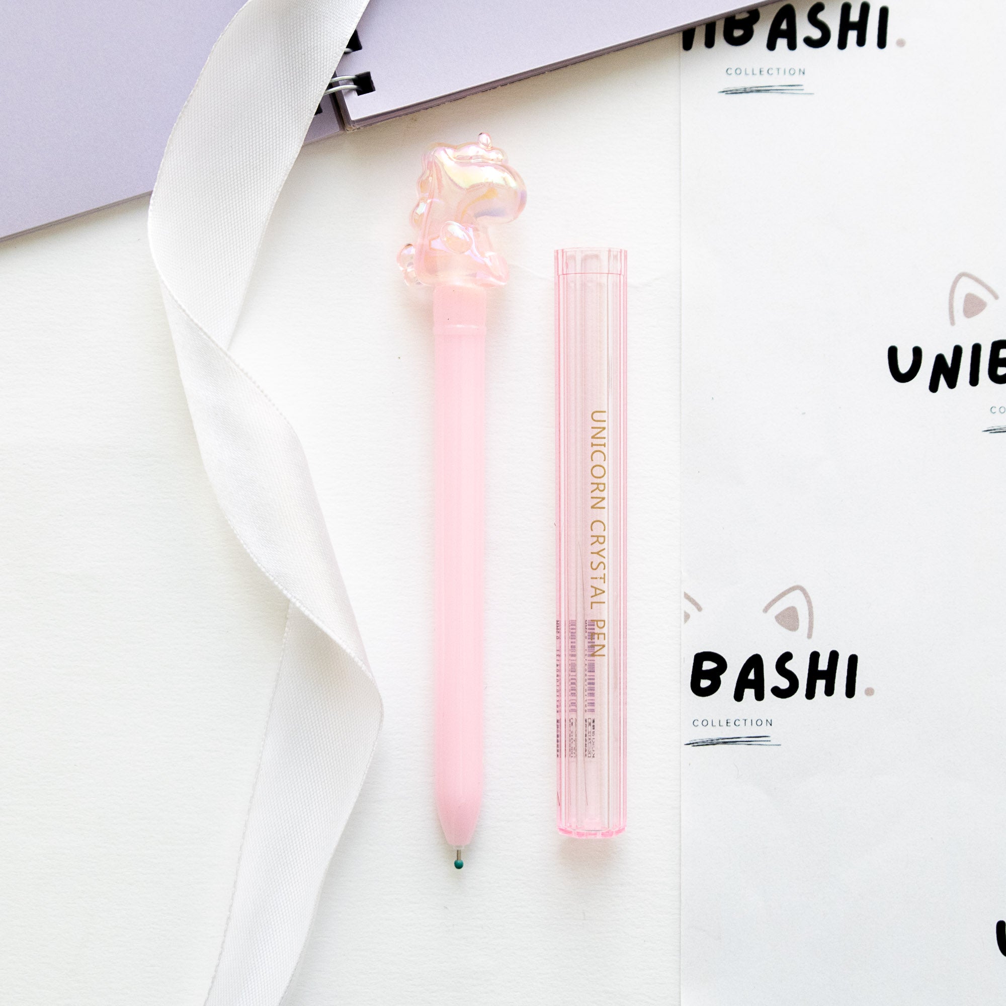 Stylo Kawaii Cristal Glossy Tube - Licorne