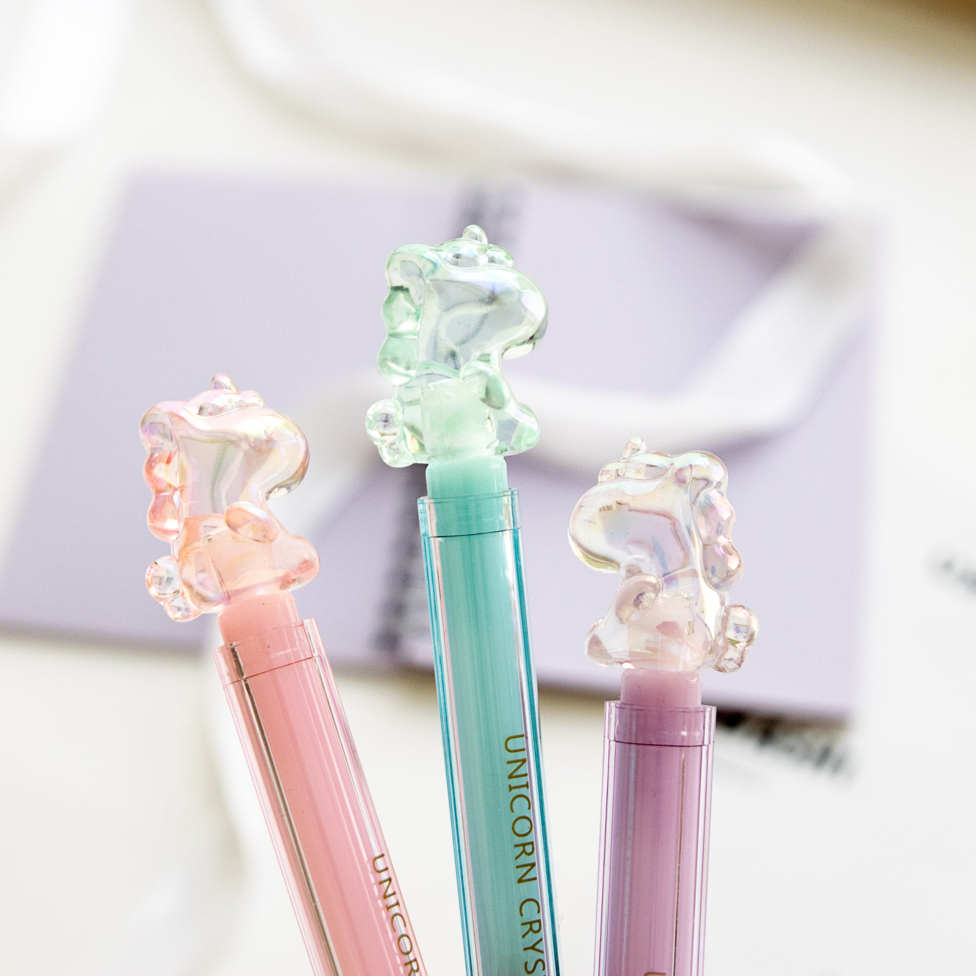 Stylo Kawaii Cristal Glossy Tube - Licorne