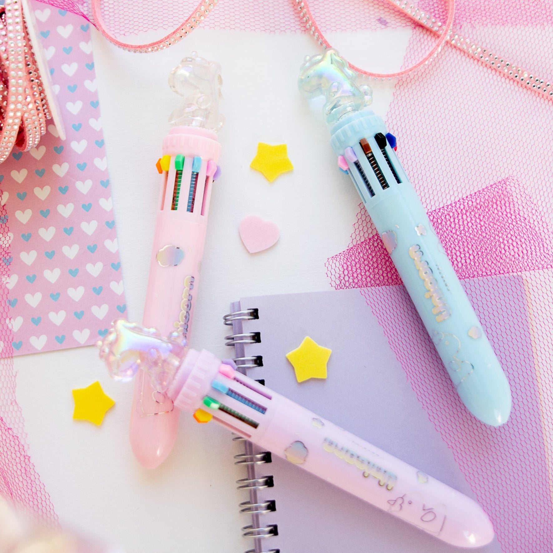 Stylo Kawaii 10 couleurs - Licorne Cristal