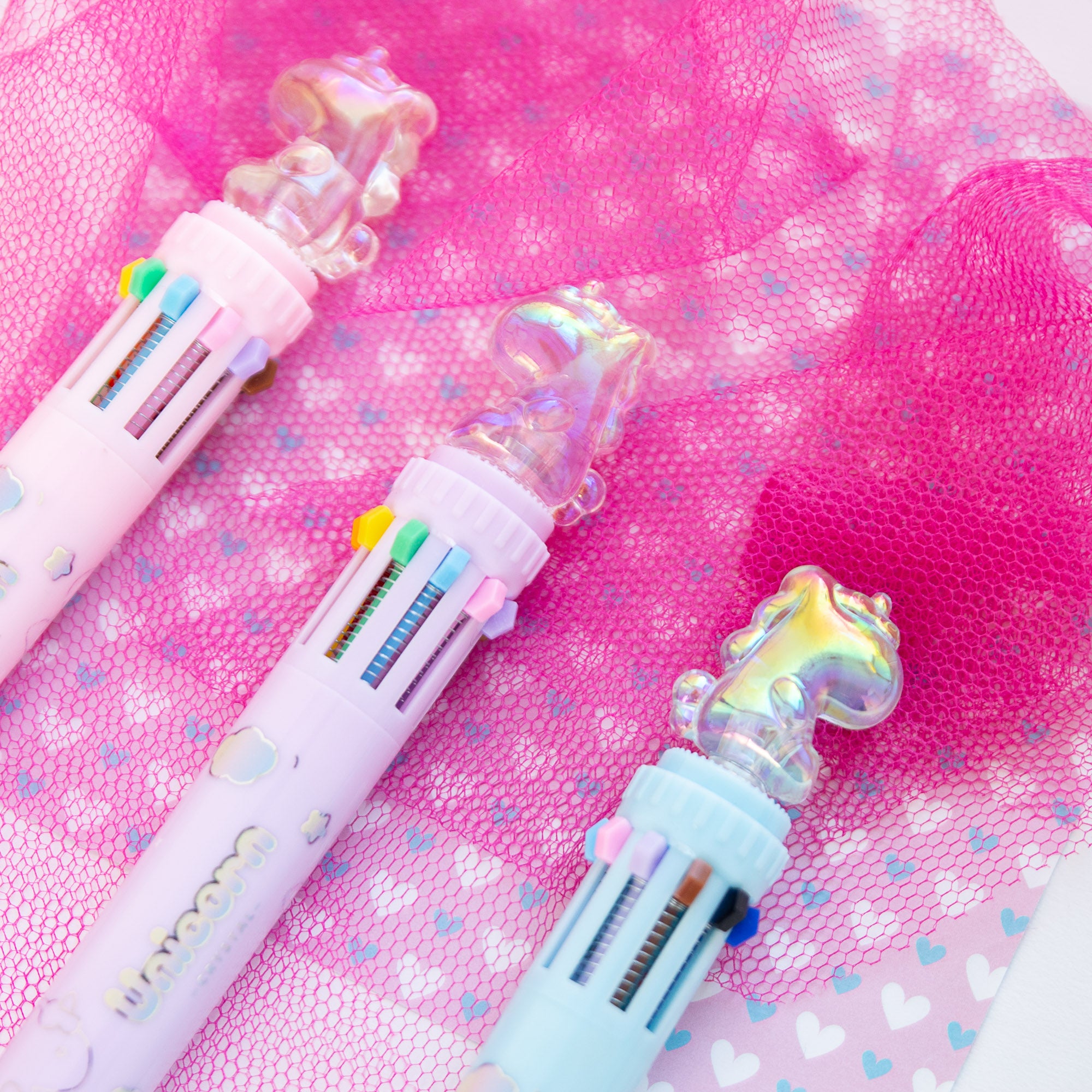 Stylo Kawaii 10 couleurs - Licorne Cristal