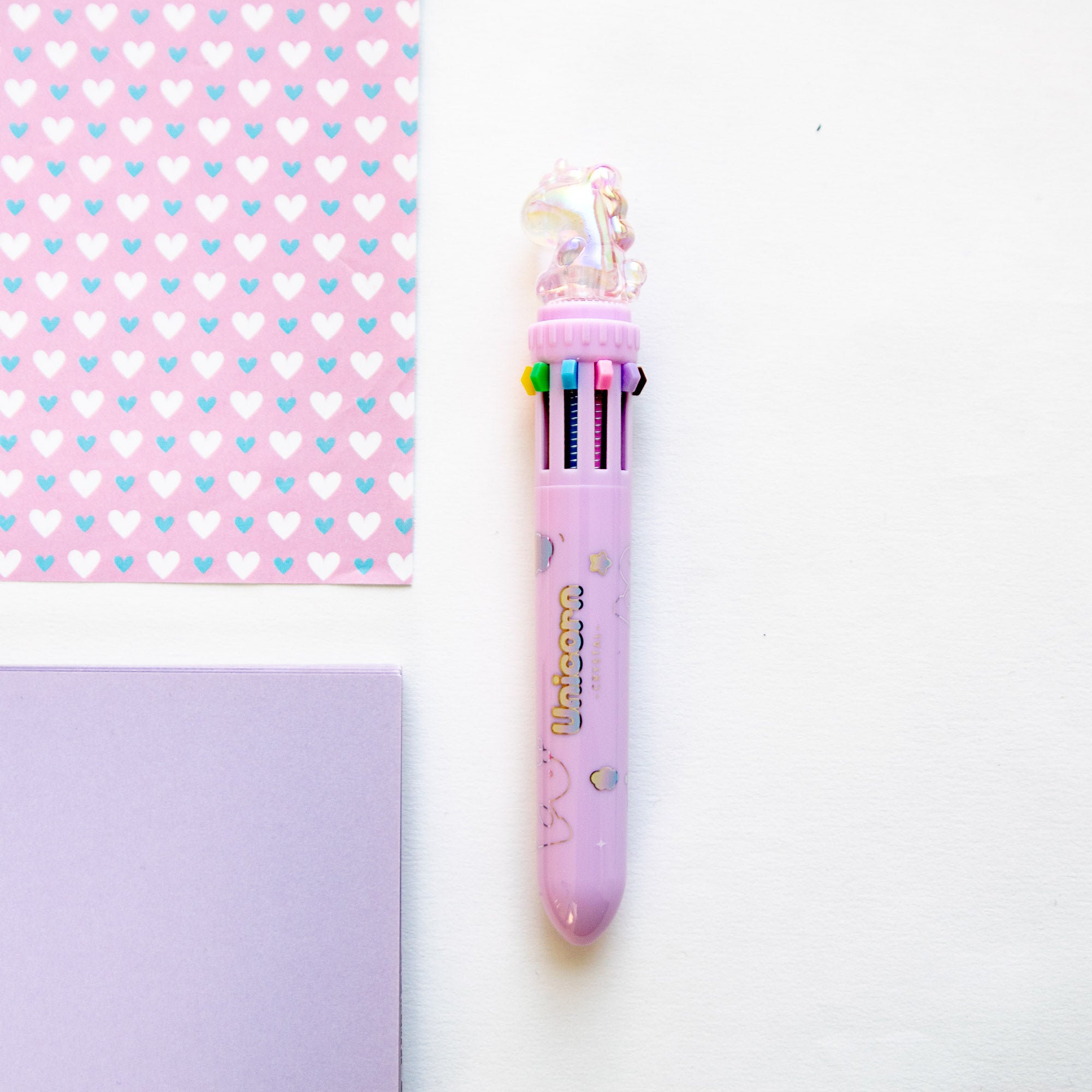 Stylo Kawaii 10 couleurs - Licorne Cristal