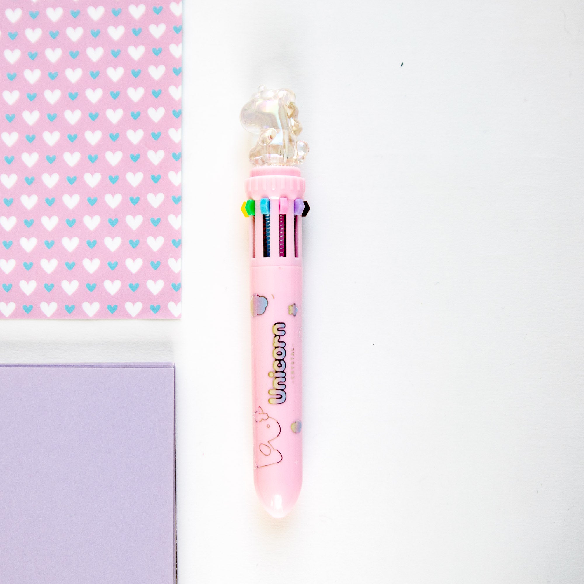 Stylo Kawaii 10 couleurs - Licorne Cristal