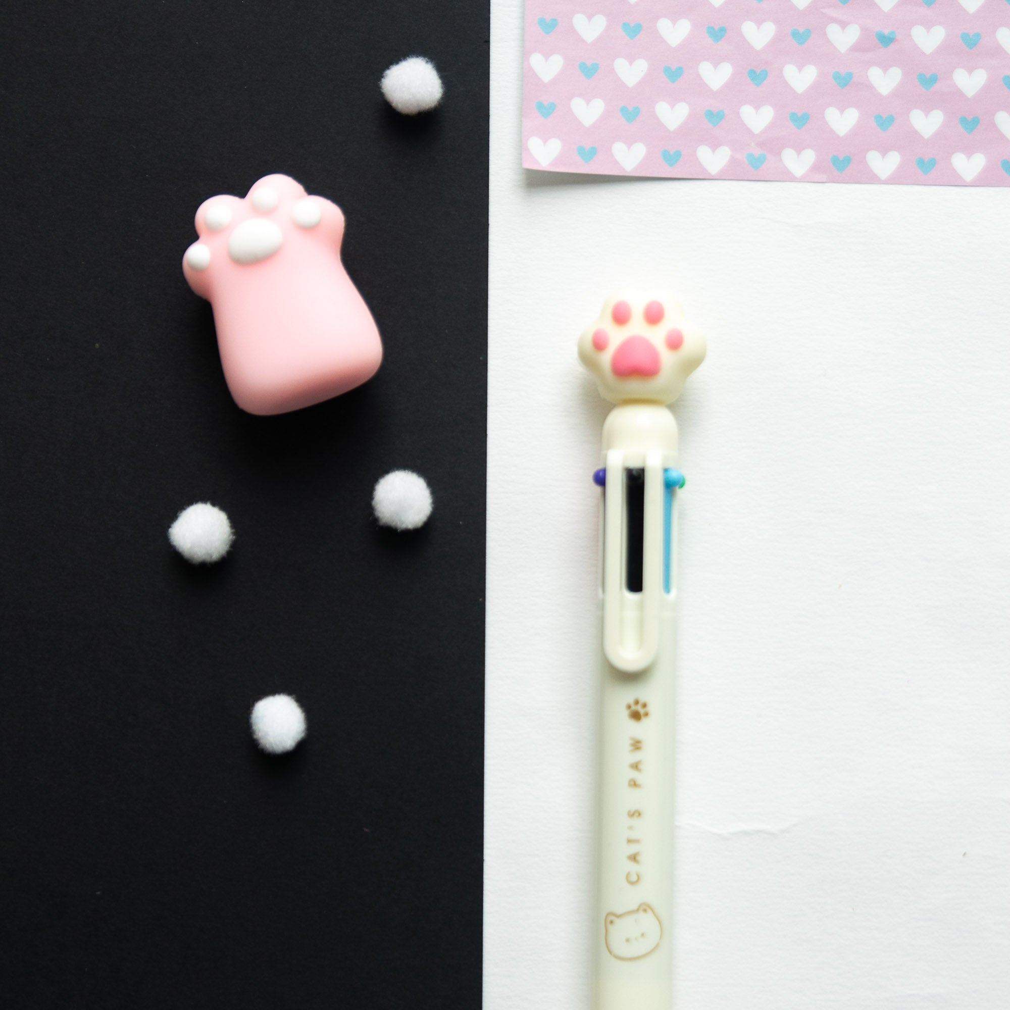 Stylo Kawaii 6 couleurs - Patte de Chat