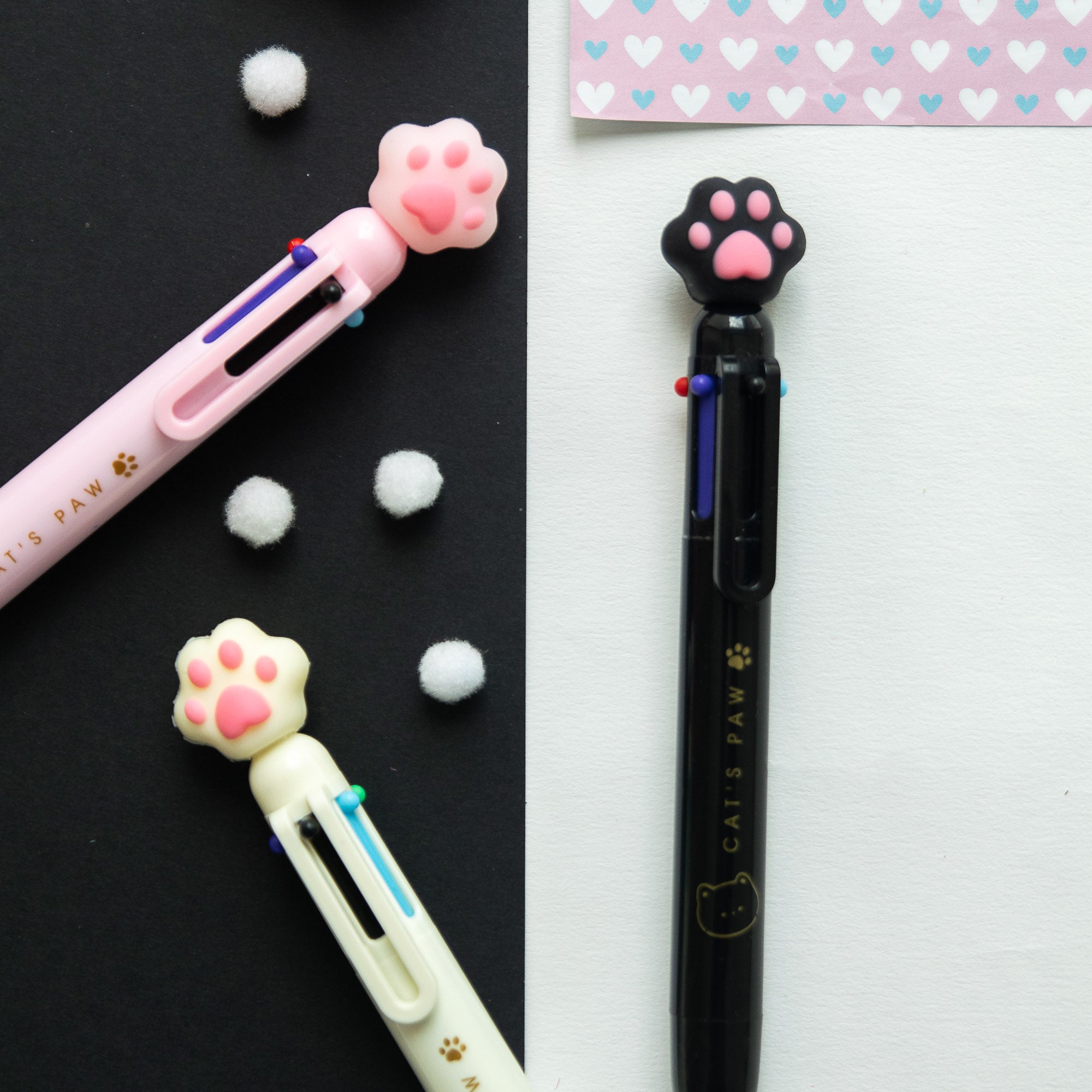 Stylo Kawaii 6 couleurs - Patte de Chat
