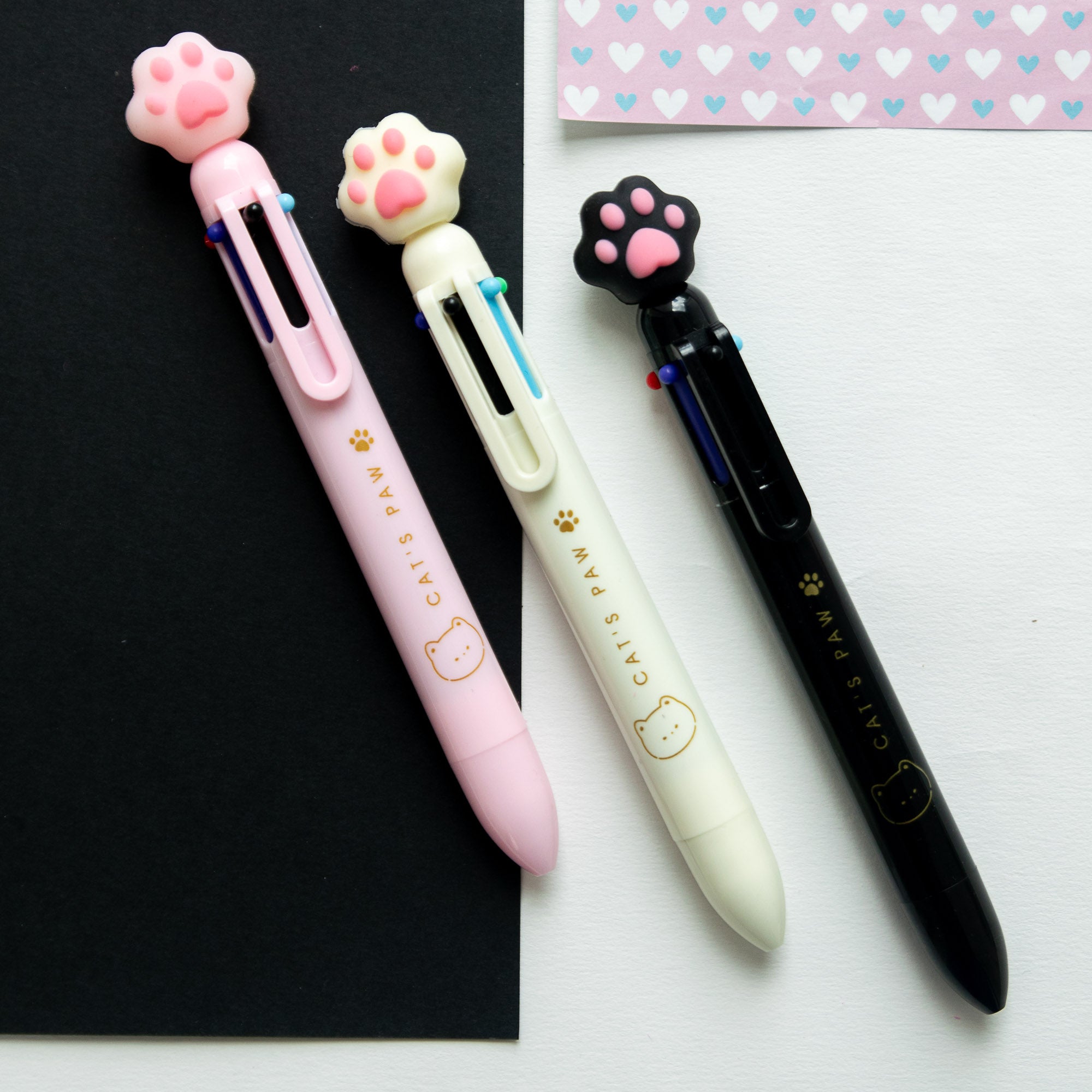 Stylo Kawaii 6 couleurs - Patte de Chat