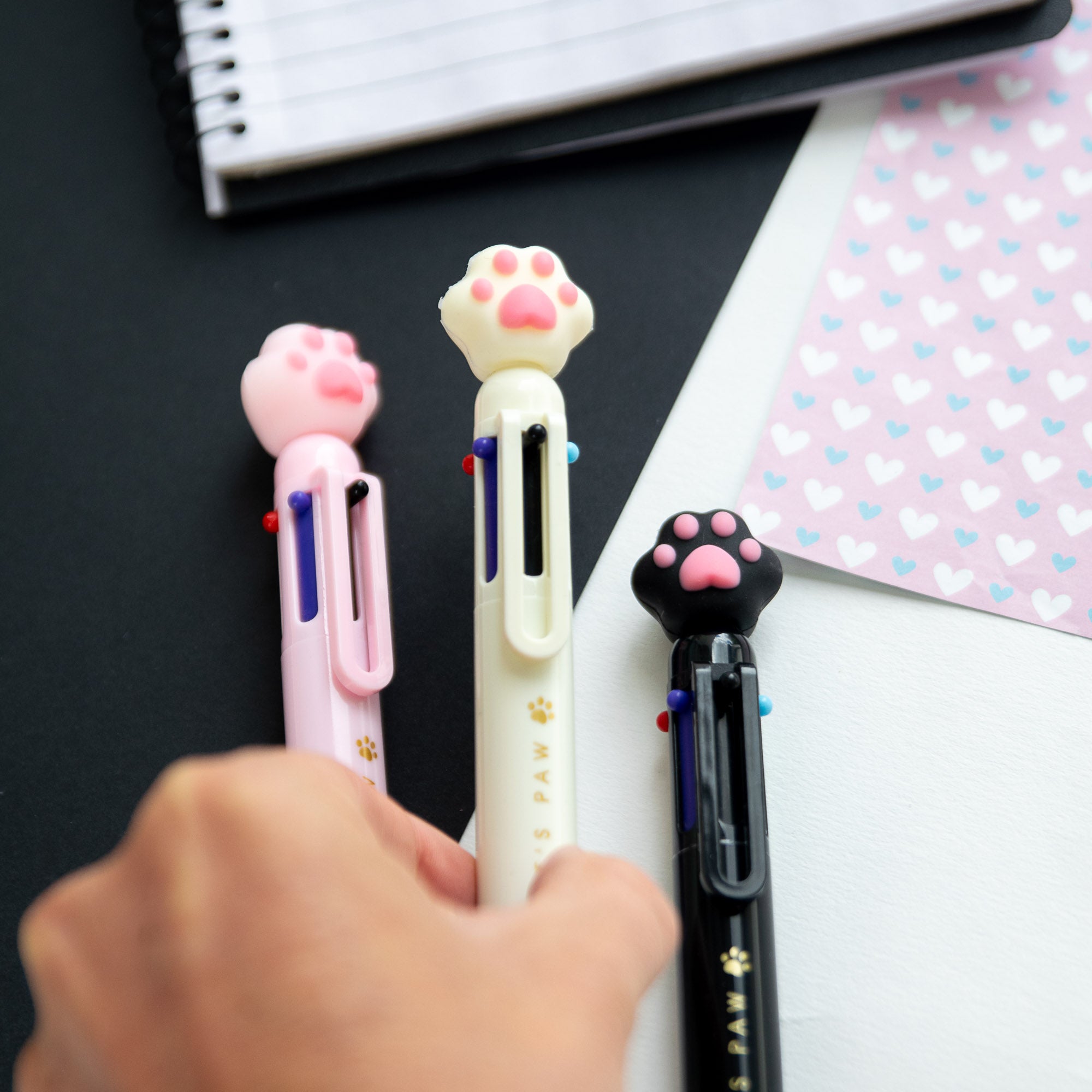 Stylo Kawaii 6 couleurs - Patte de Chat
