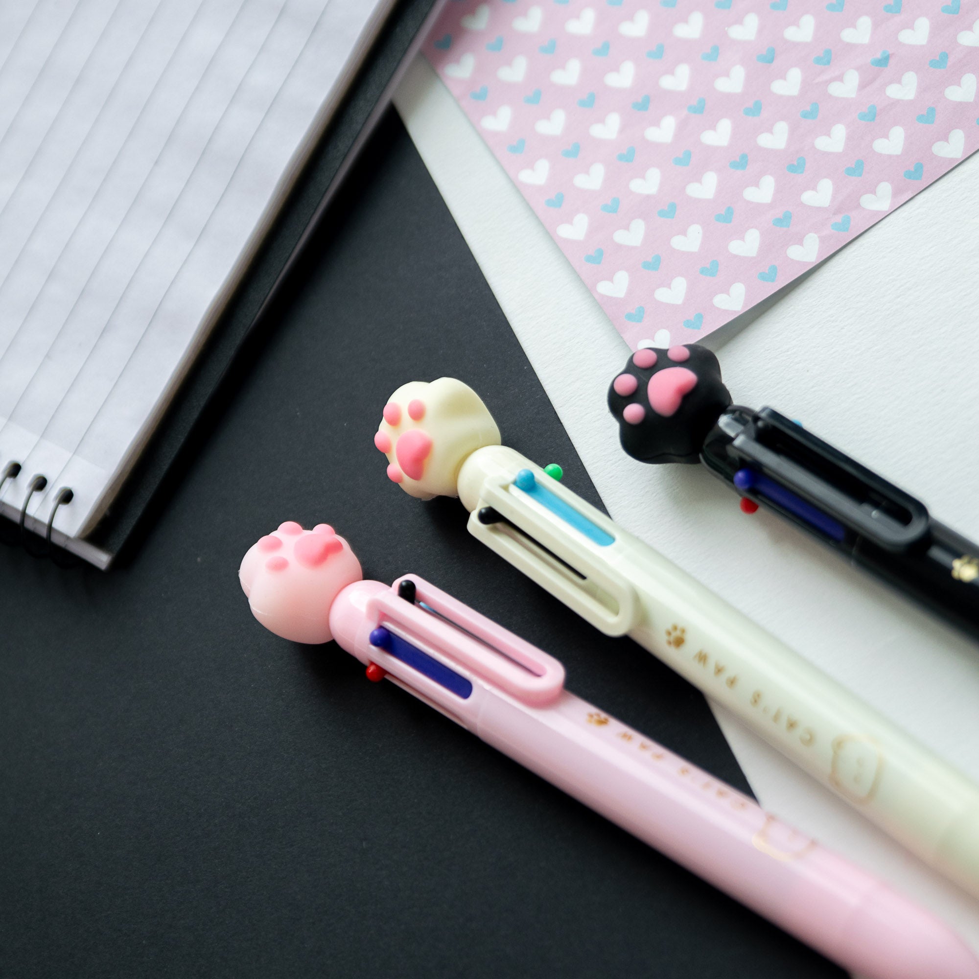 Stylo Kawaii 6 couleurs - Patte de Chat