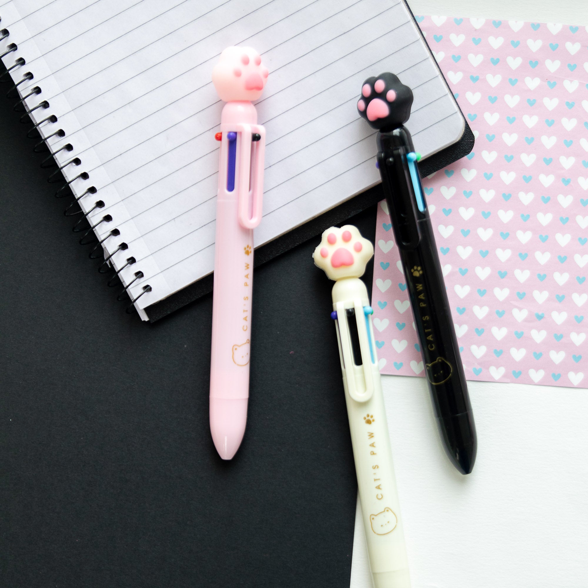 Stylo Kawaii 6 couleurs - Patte de Chat