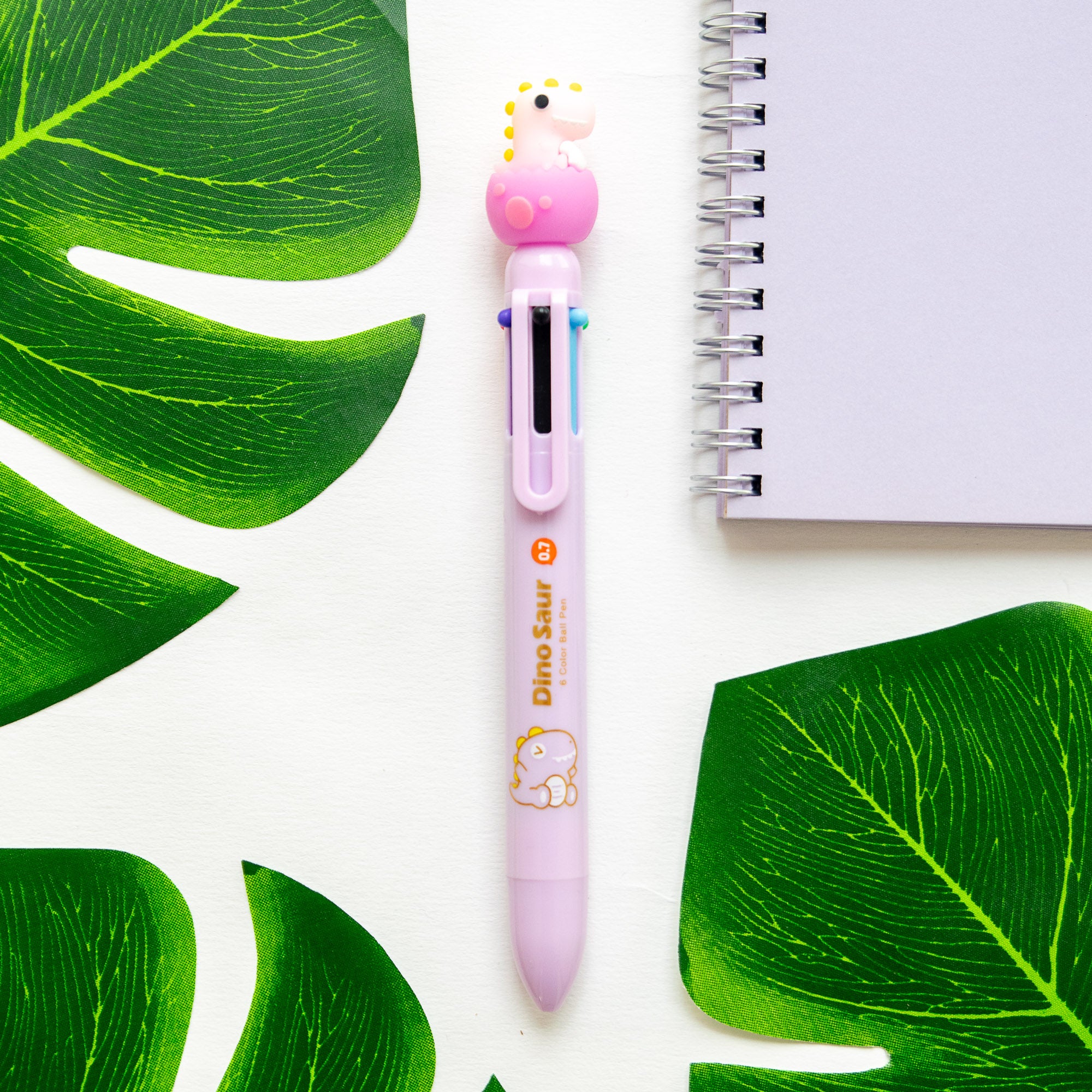 Stylo Kawaii 6 couleurs - Bébé Dinosaure