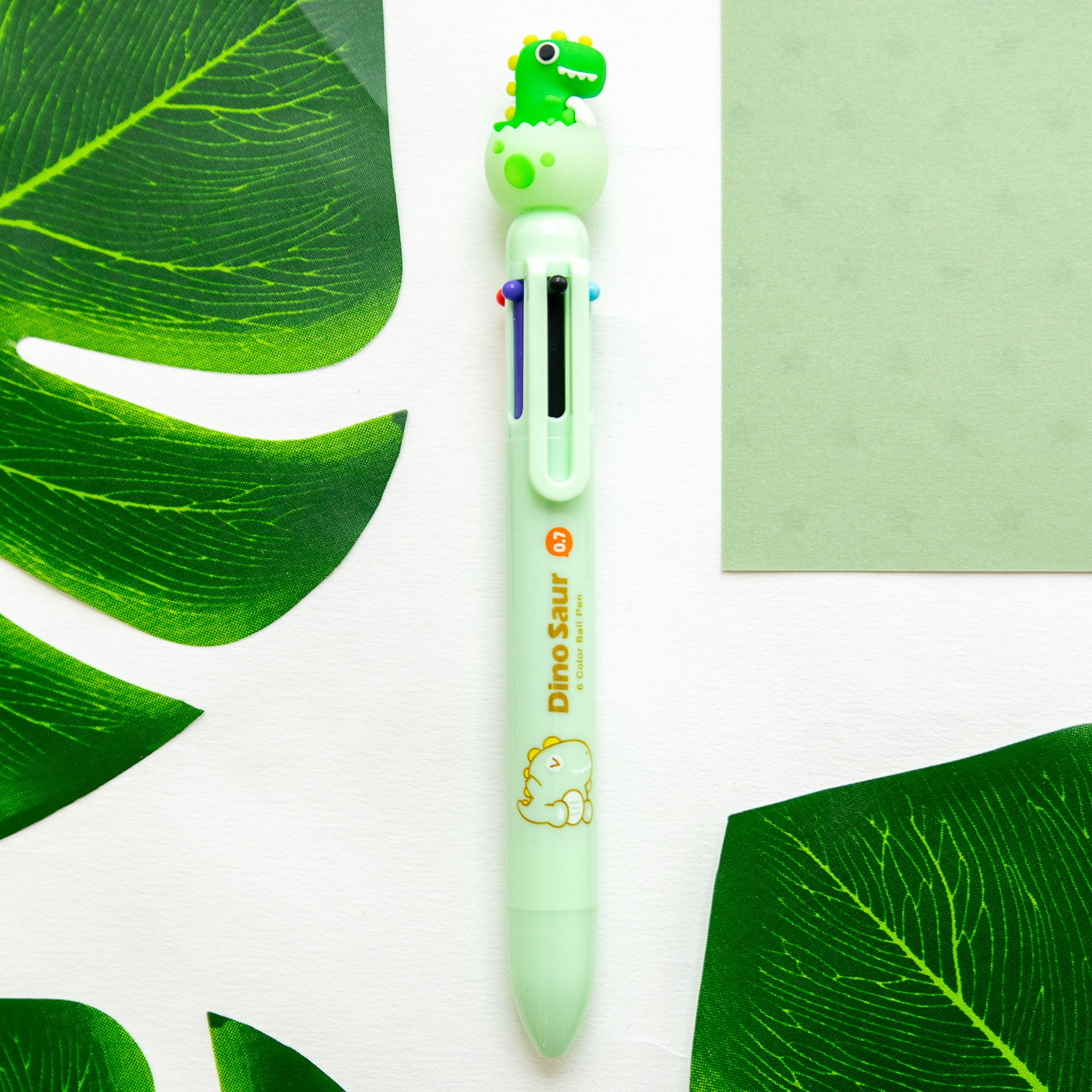 Stylo Kawaii 6 couleurs - Bébé Dinosaure