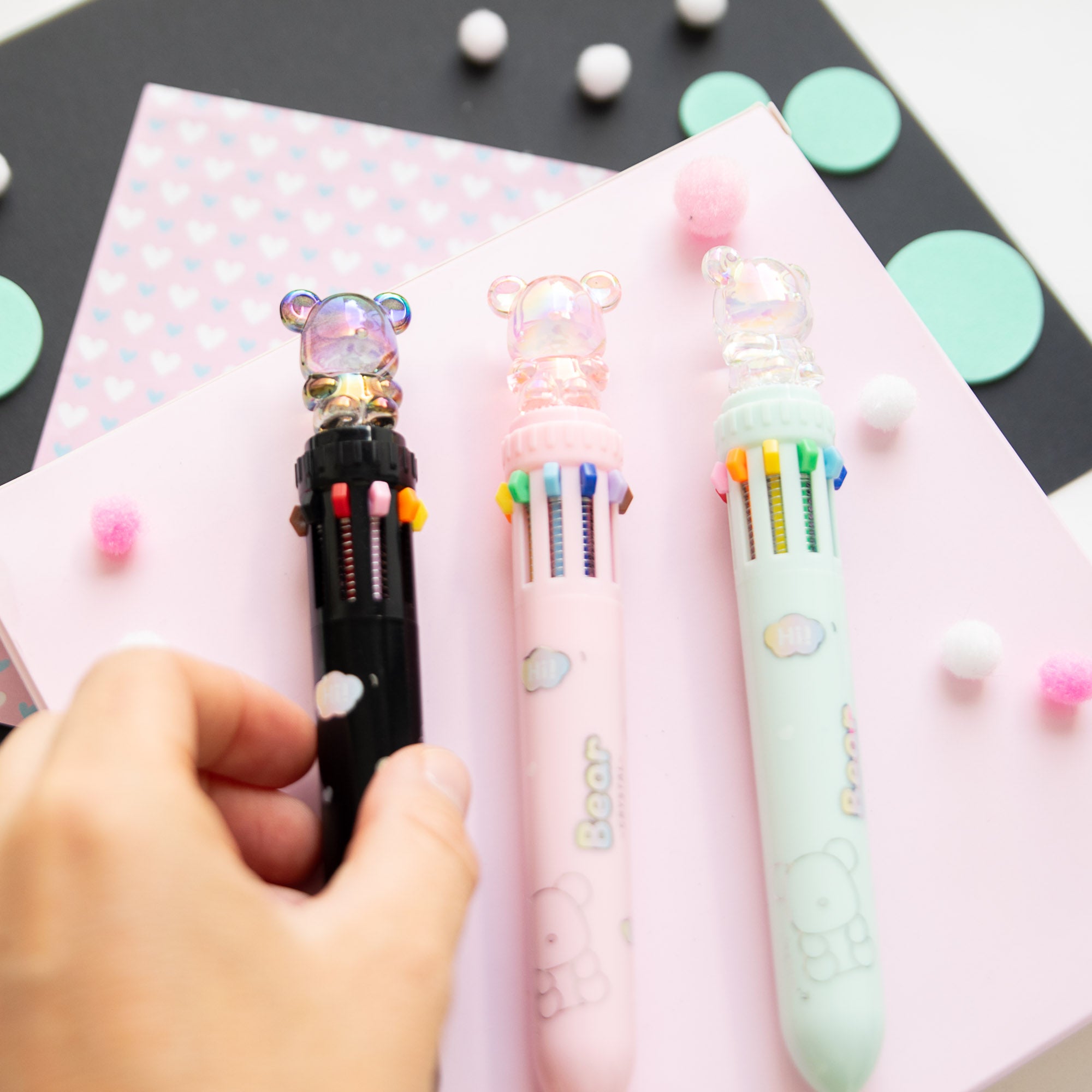 Stylo Kawaii 10 couleurs - Ours