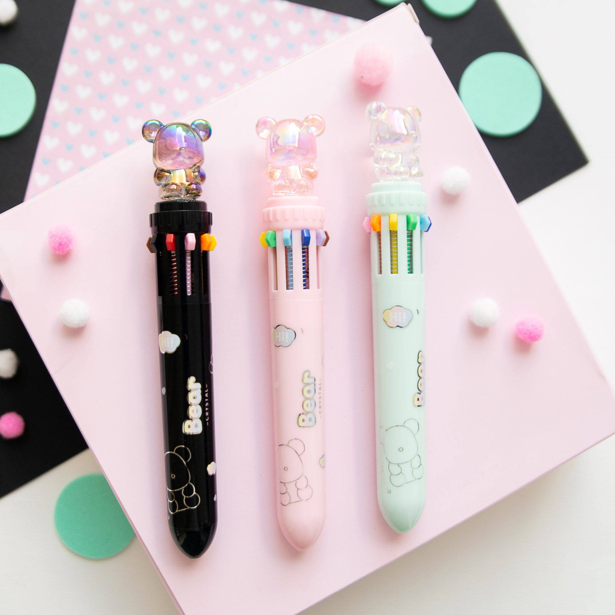 Stylo Kawaii 10 couleurs - Ours