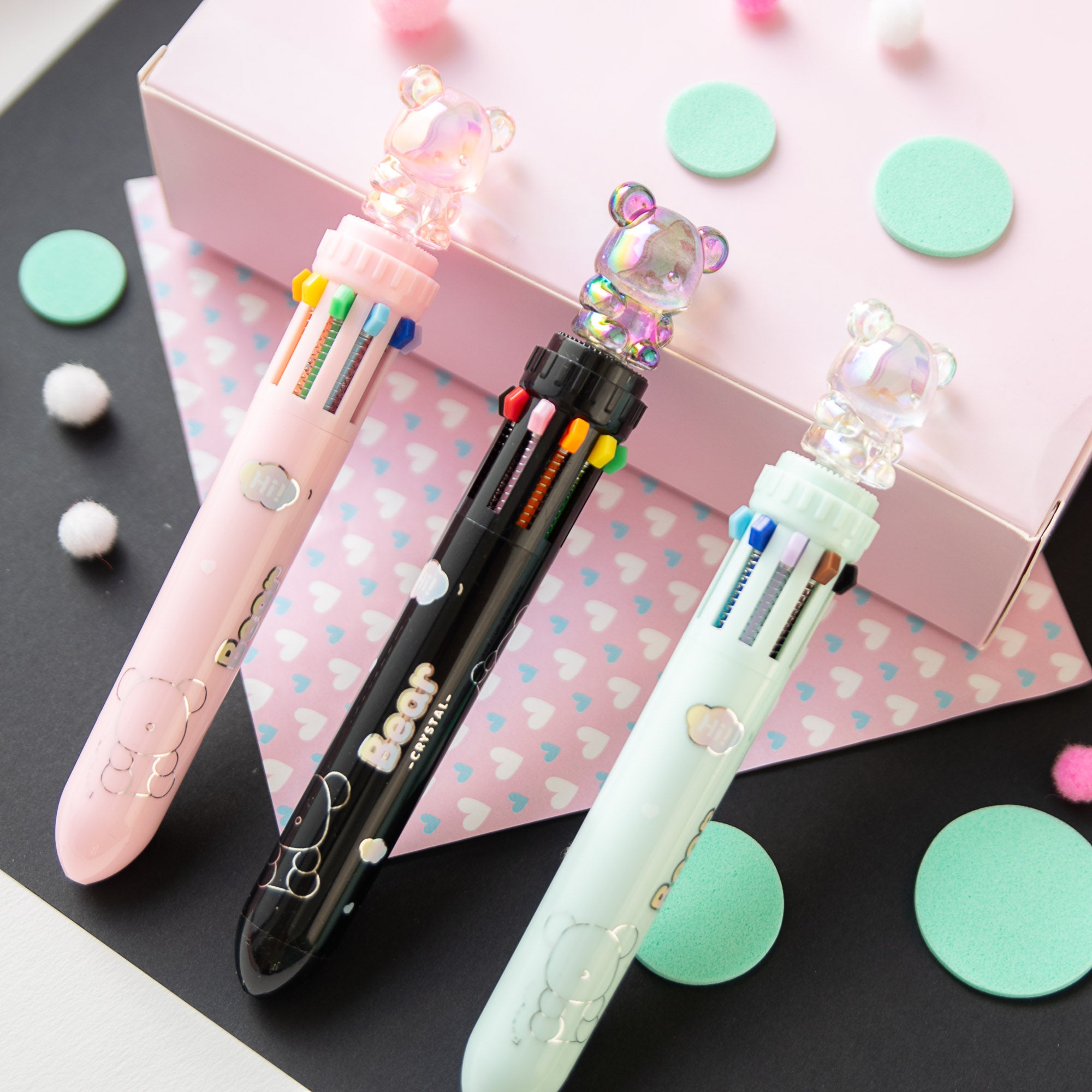 Stylo Kawaii 10 couleurs - Ours