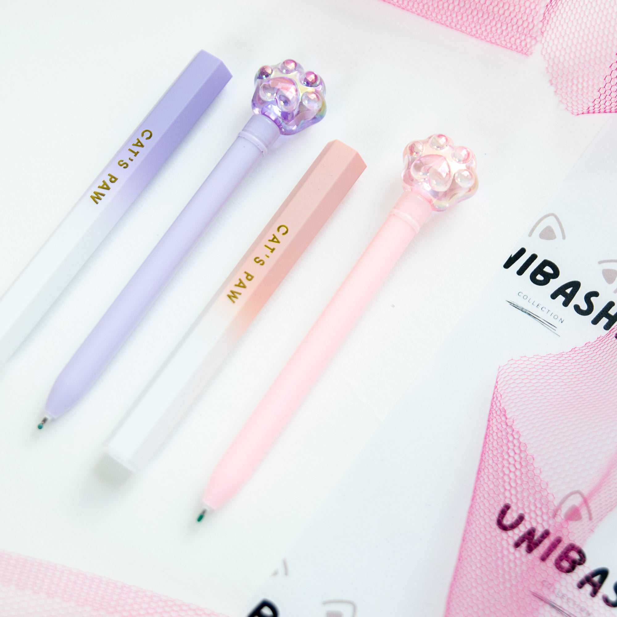 Stylo Kawaii Cristal Glossy Tube - Patte de Chat
