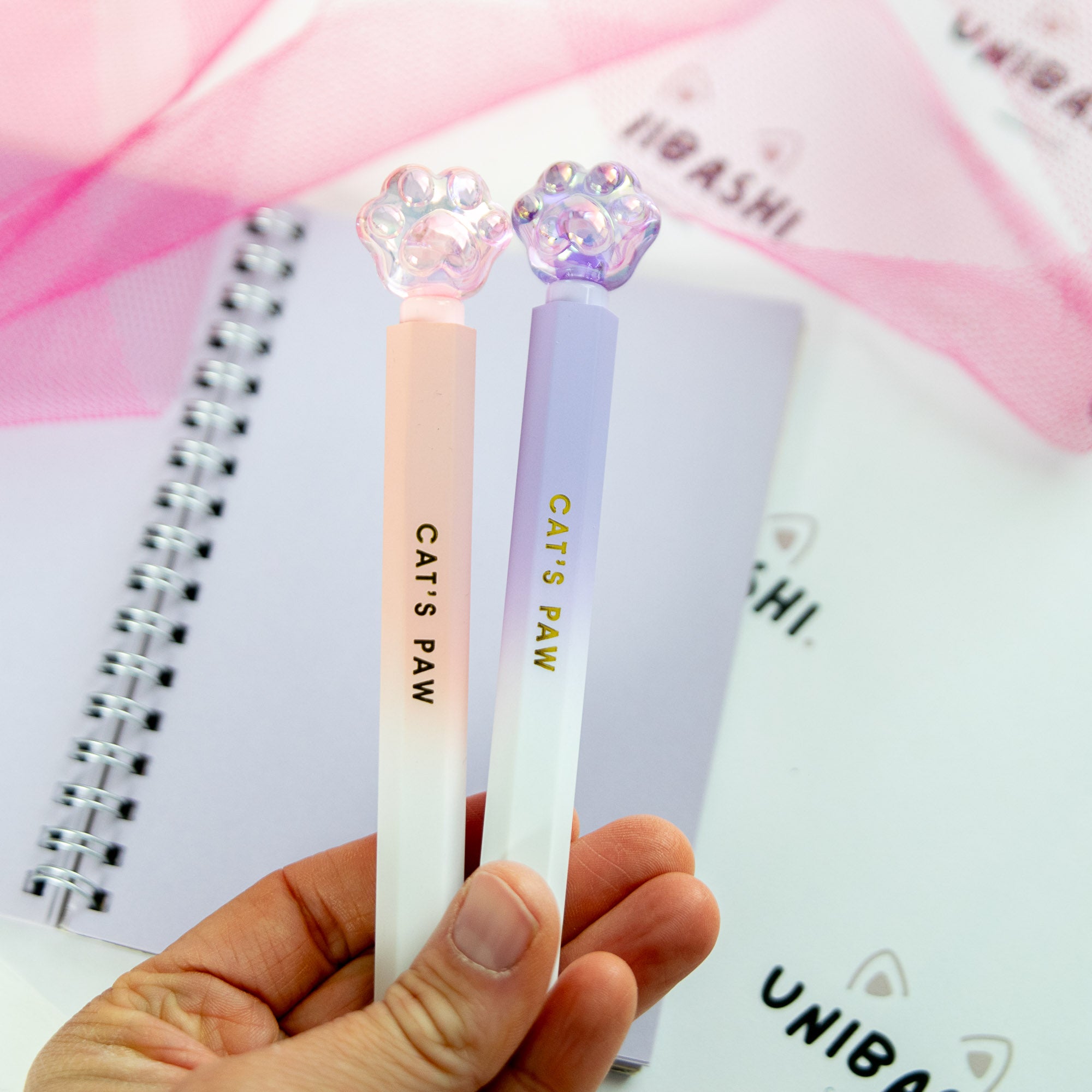 Stylo Kawaii Cristal Glossy Tube - Patte de Chat