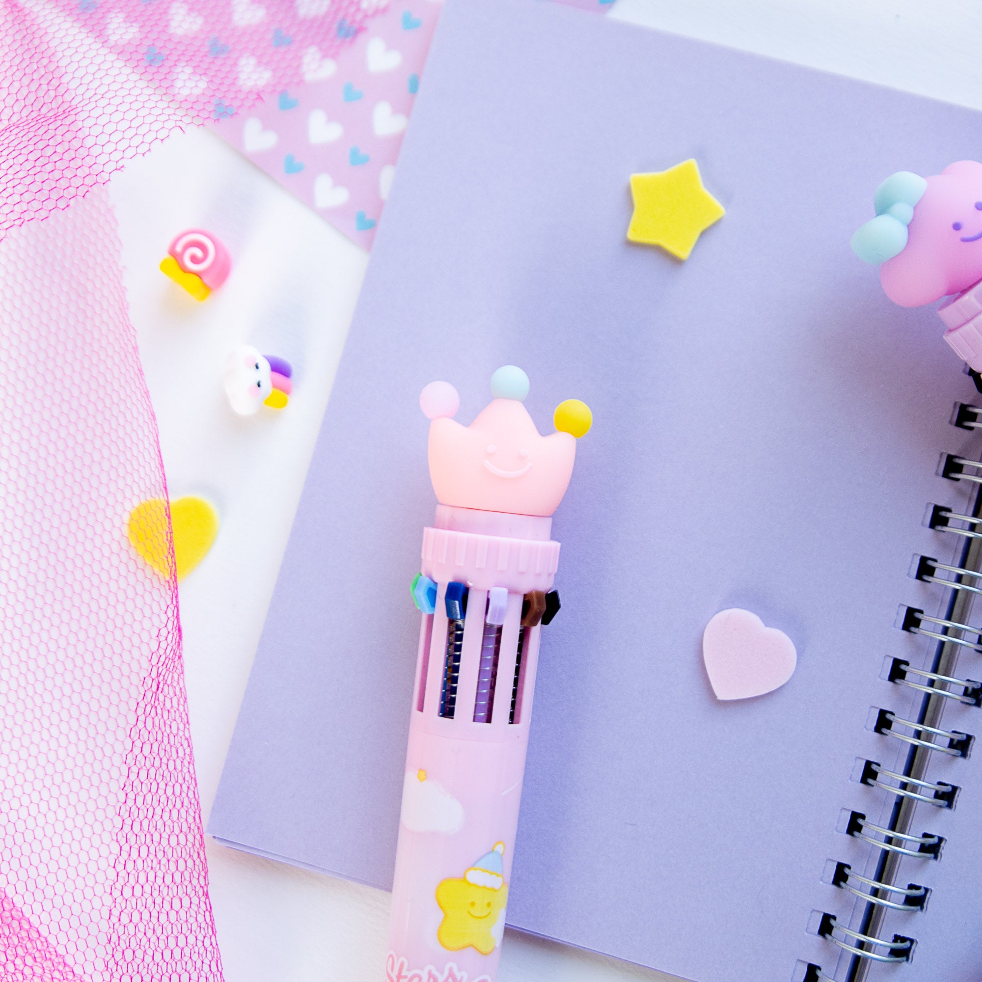 Stylo Kawaii 10 couleurs - Formes Enchantées