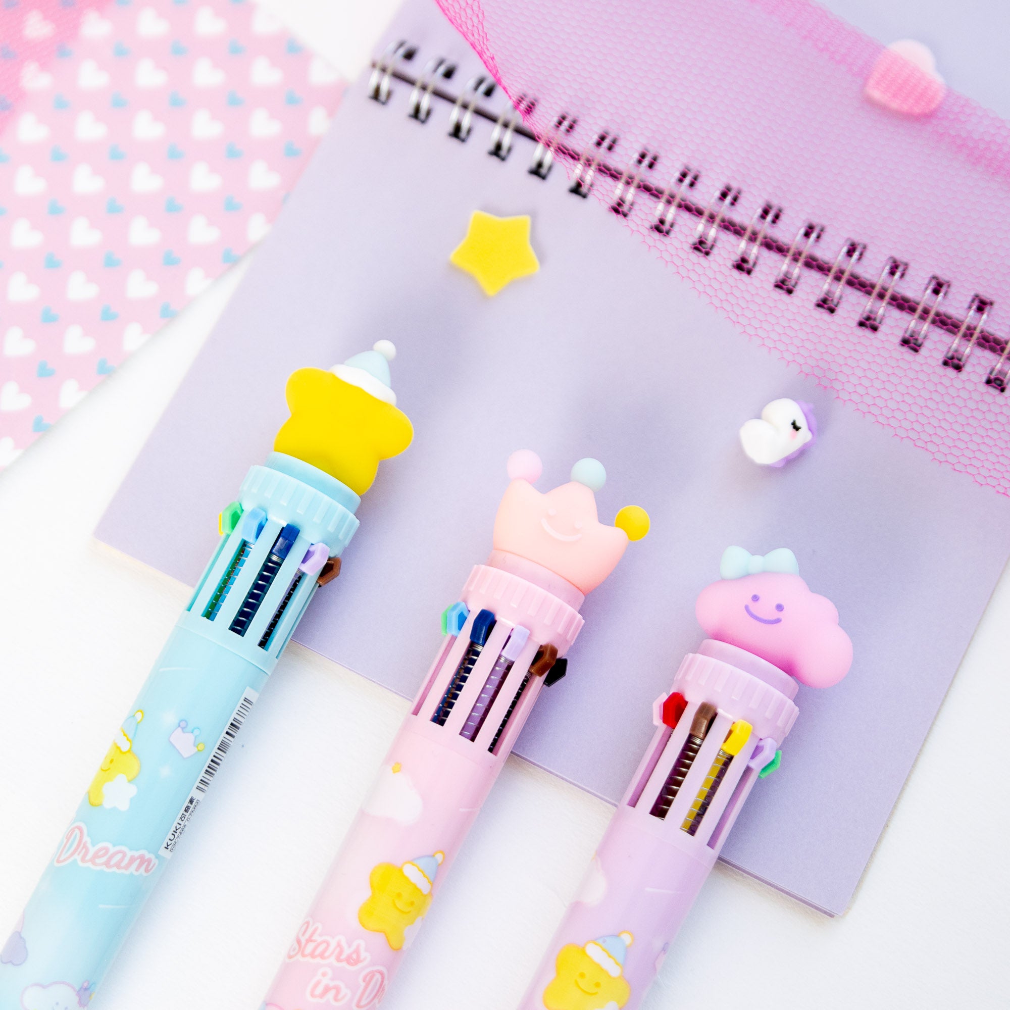 Stylo Kawaii 10 couleurs - Formes Enchantées