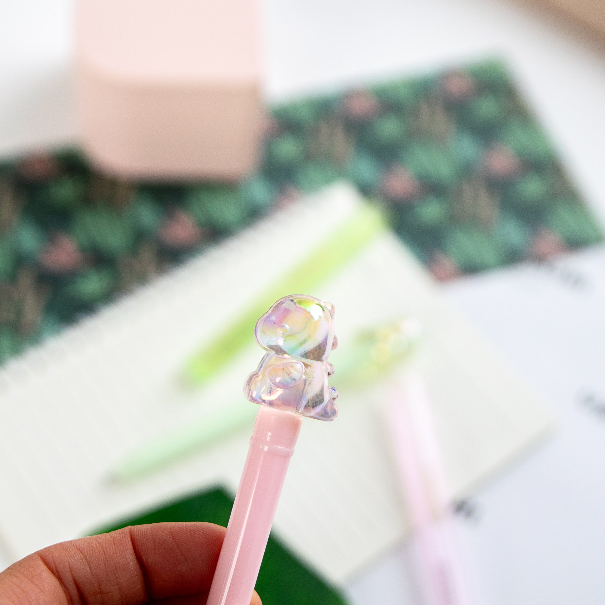 Stylo Kawaii Cristal Glossy Tube - Bébé Dinosaure
