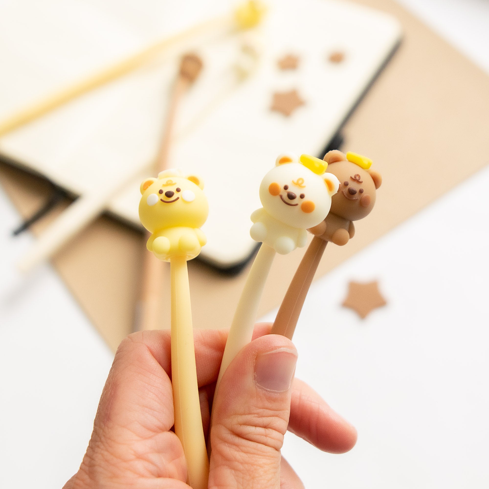 Stylo Souple à Secouer - Ourson Kawaii