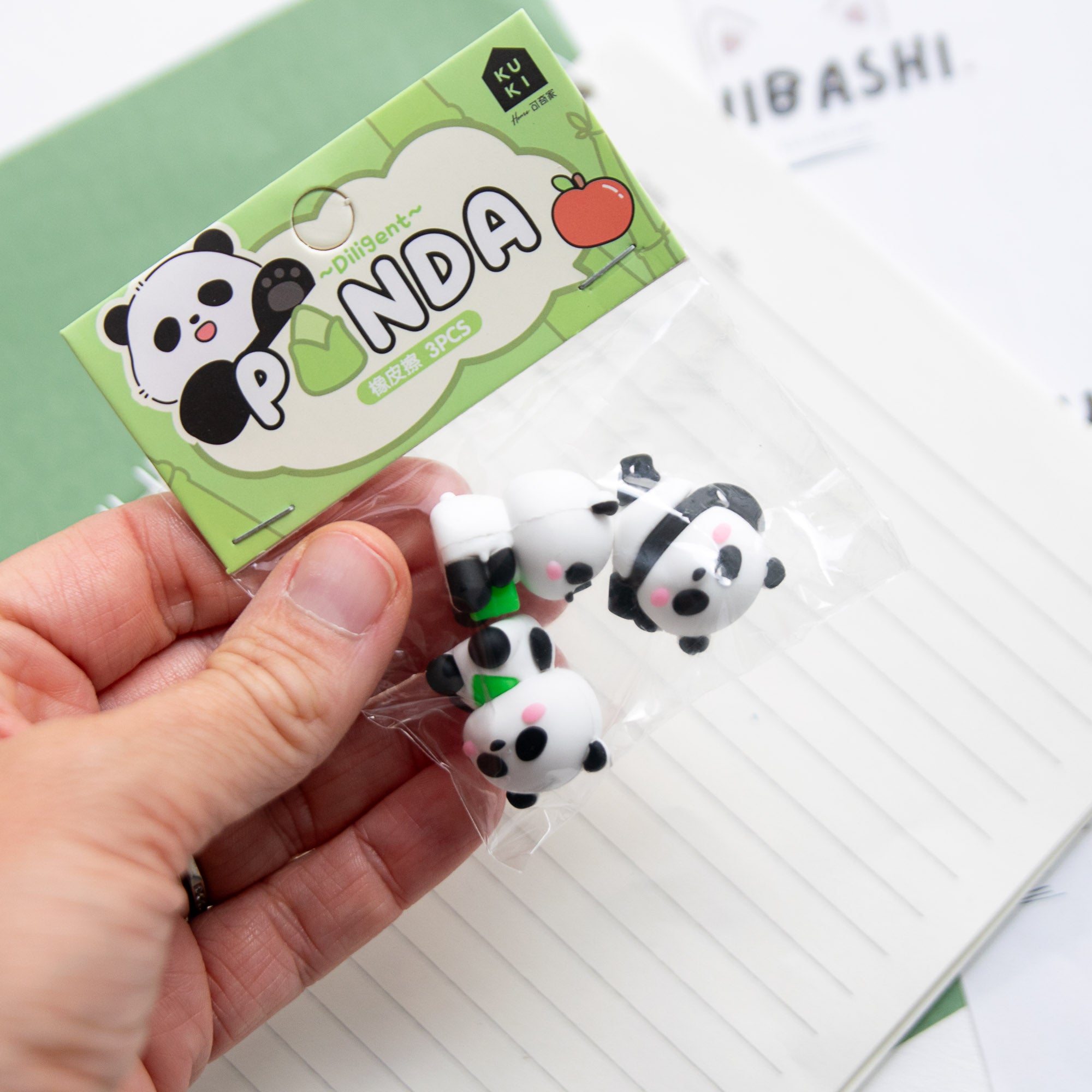 Mini Gomme Kawaii Panda (x3)